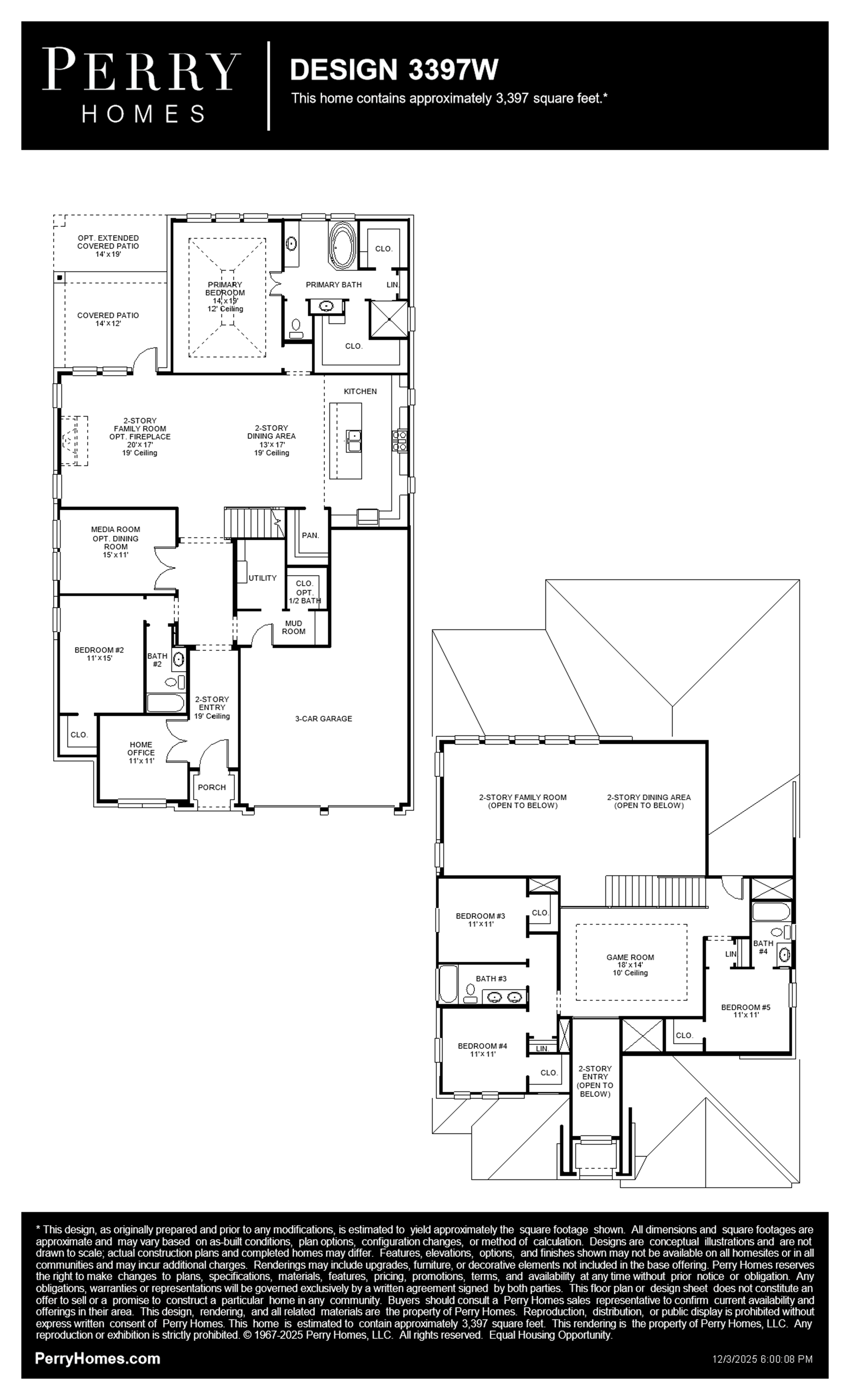 Design 3397W floor plan drawing