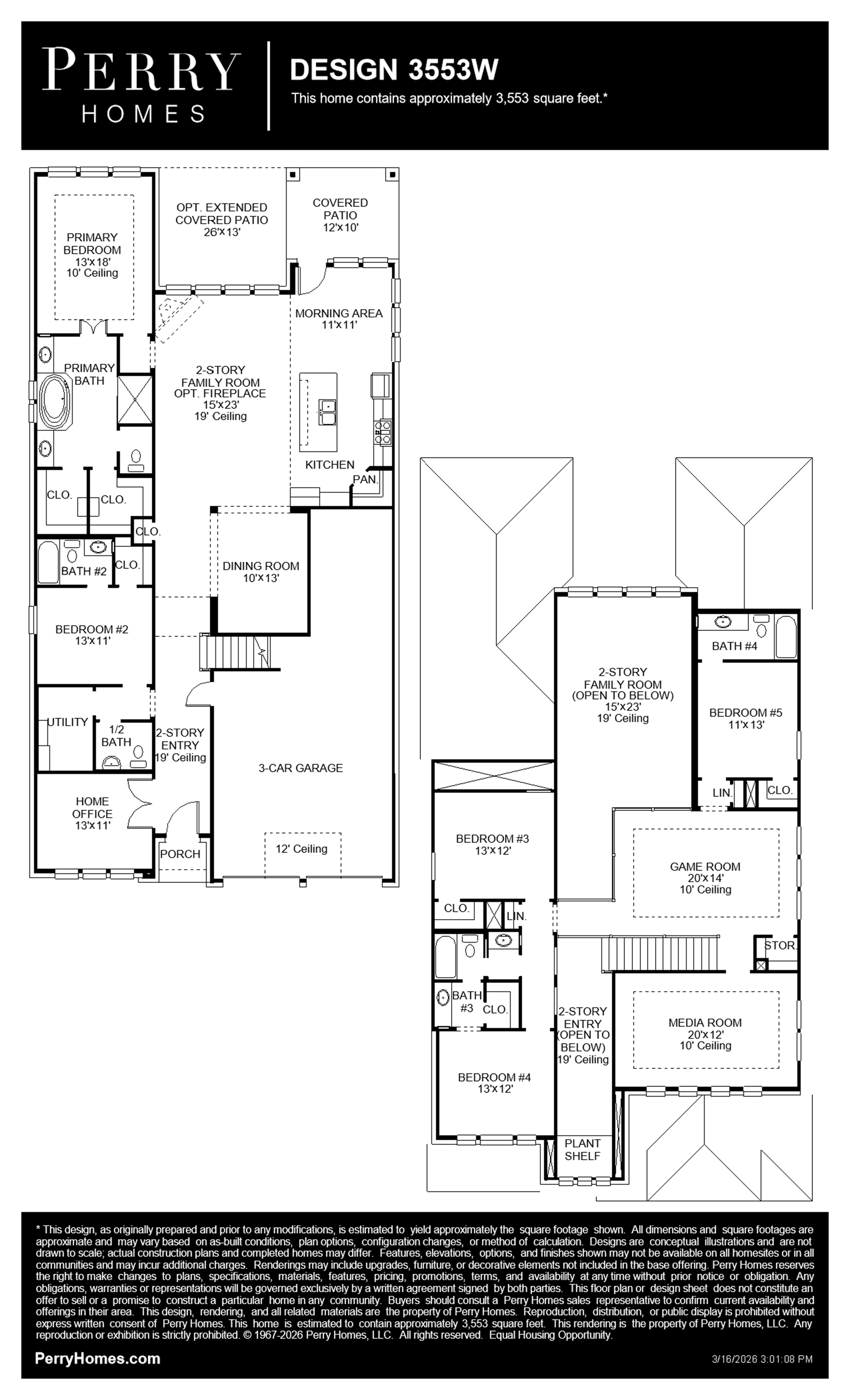 Design 3553W floor plan drawing