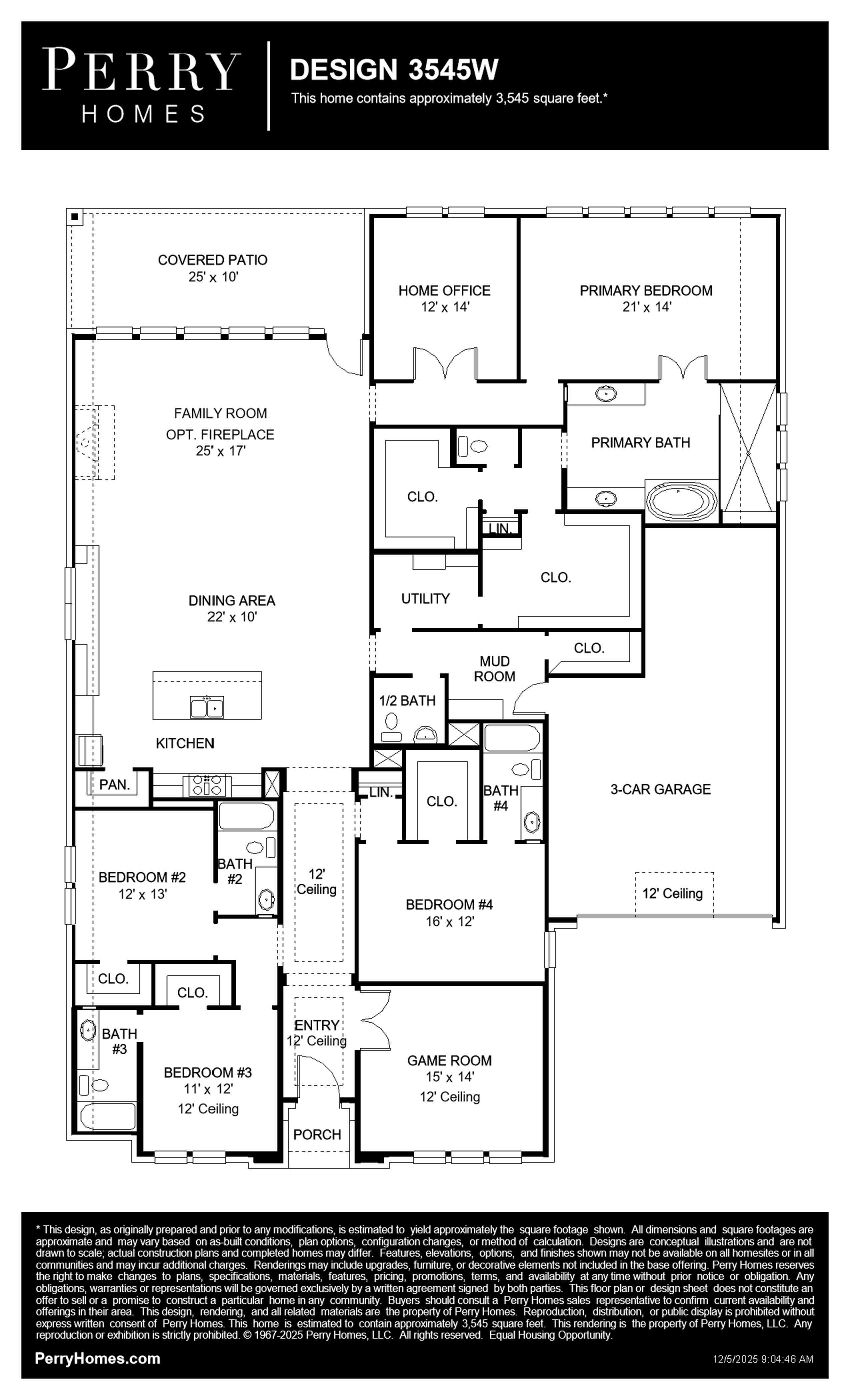 Design 3545W floor plan drawing