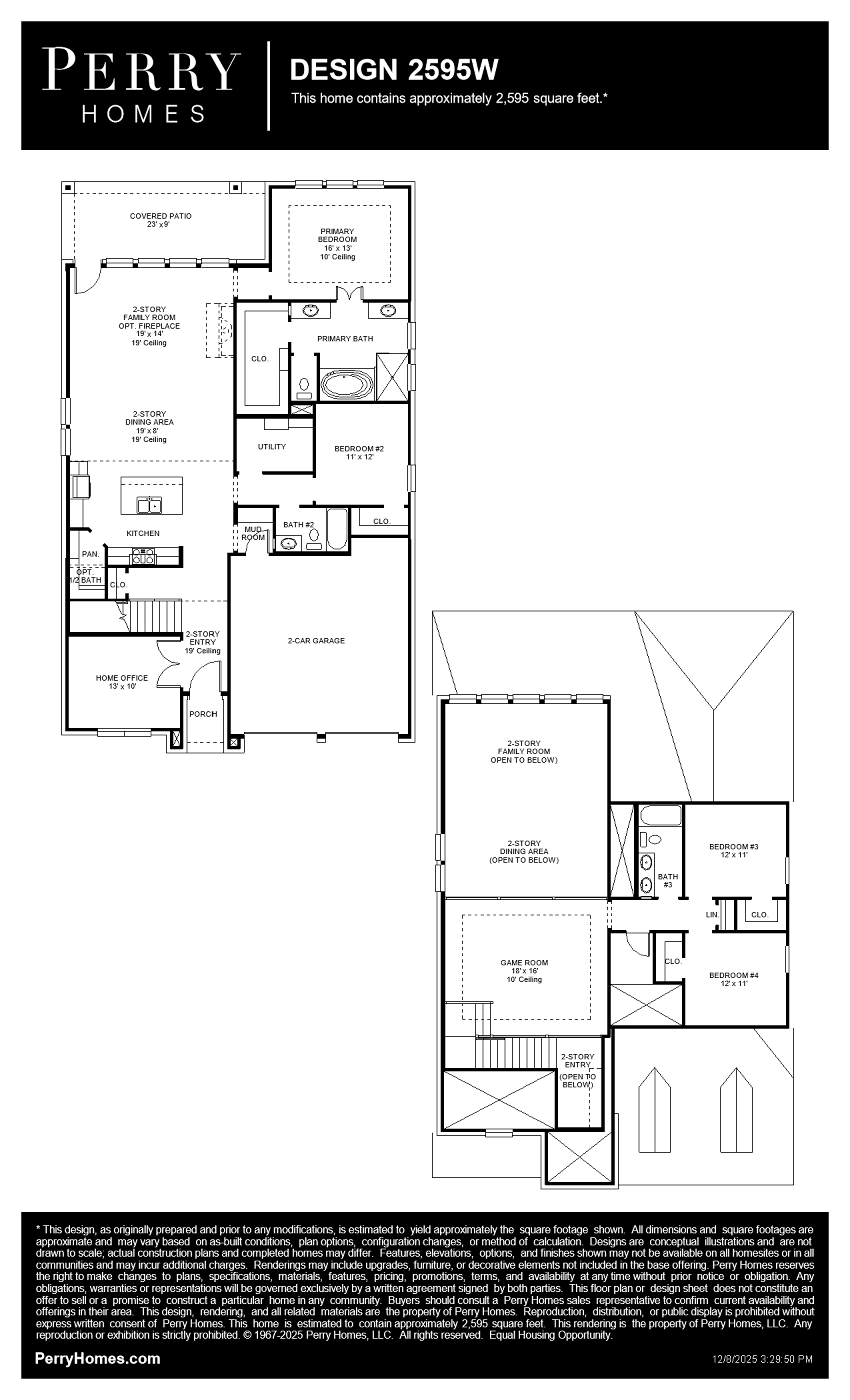 Design 2595W floor plan drawing