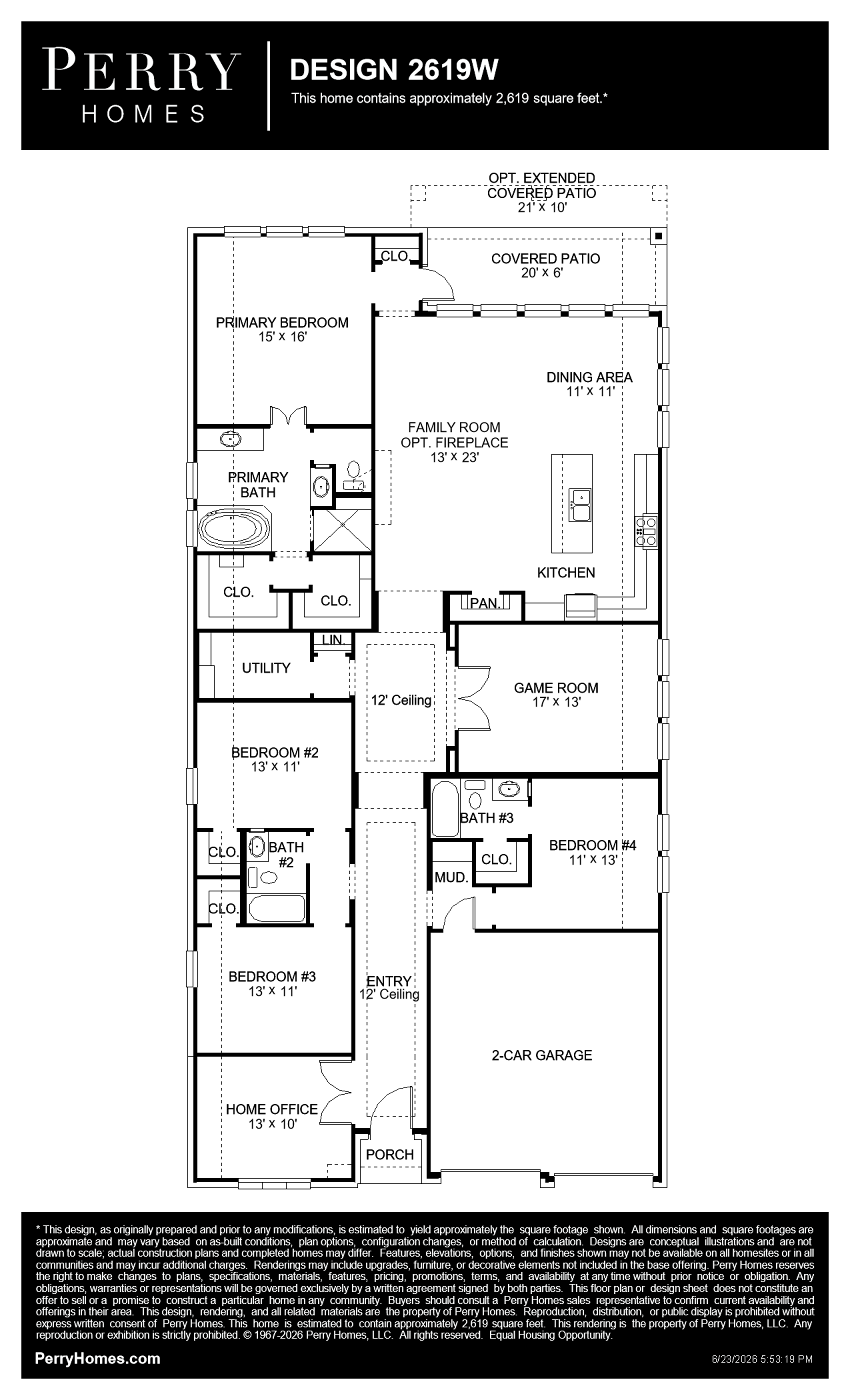 Design 2619W floor plan drawing