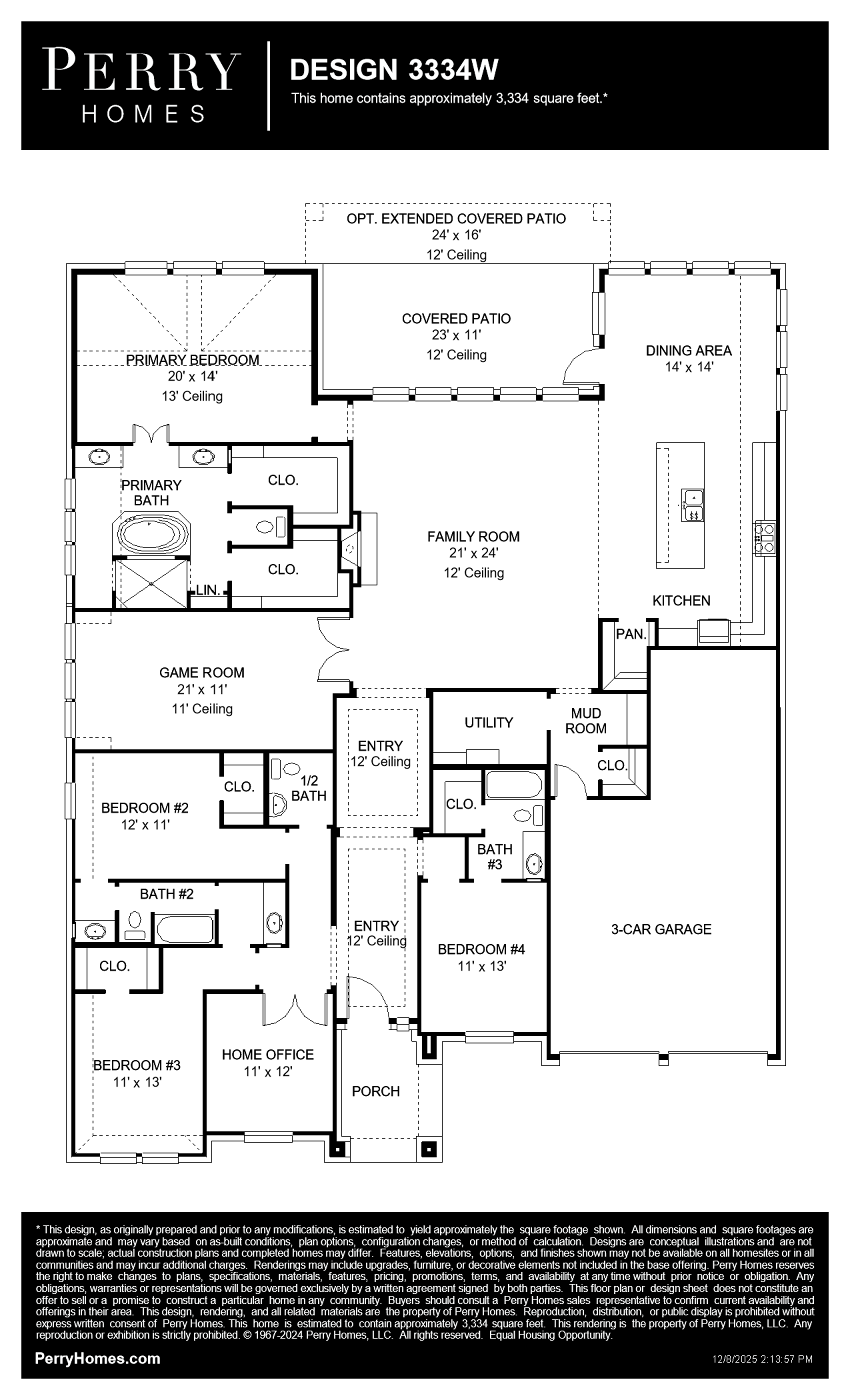 Design 3334W floor plan drawing
