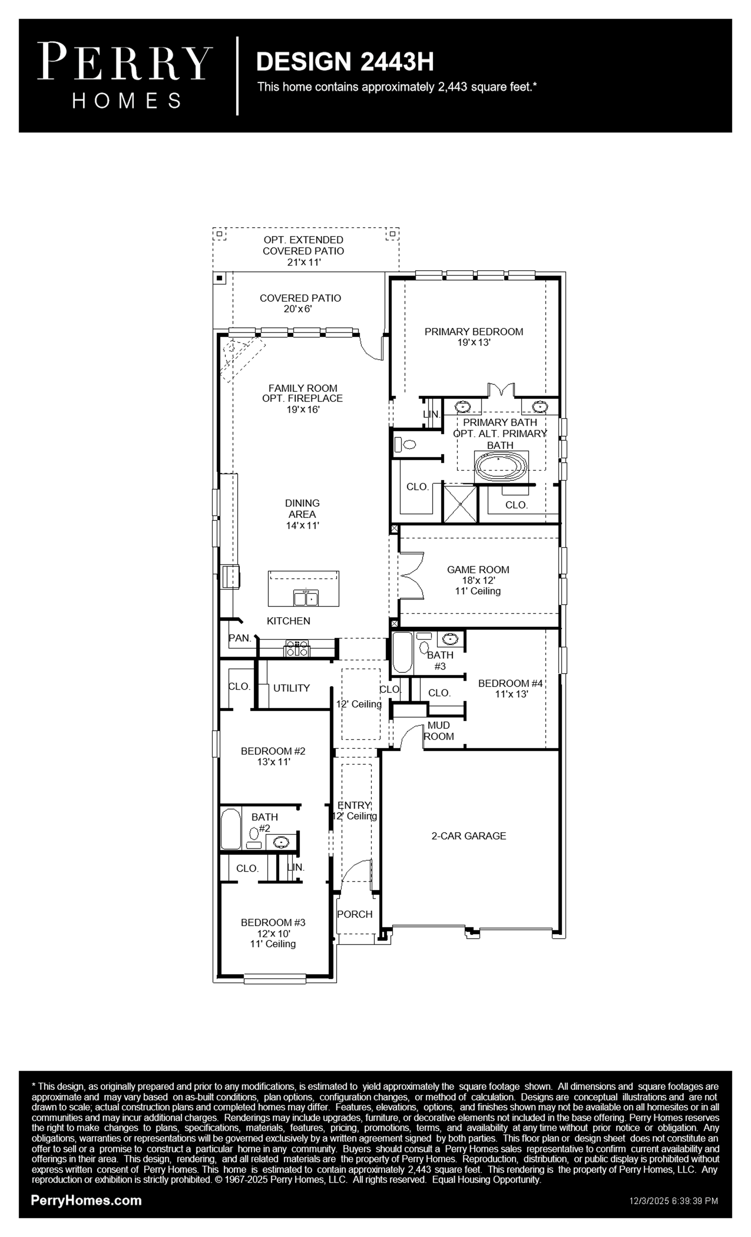 Design 2443H floor plan drawing