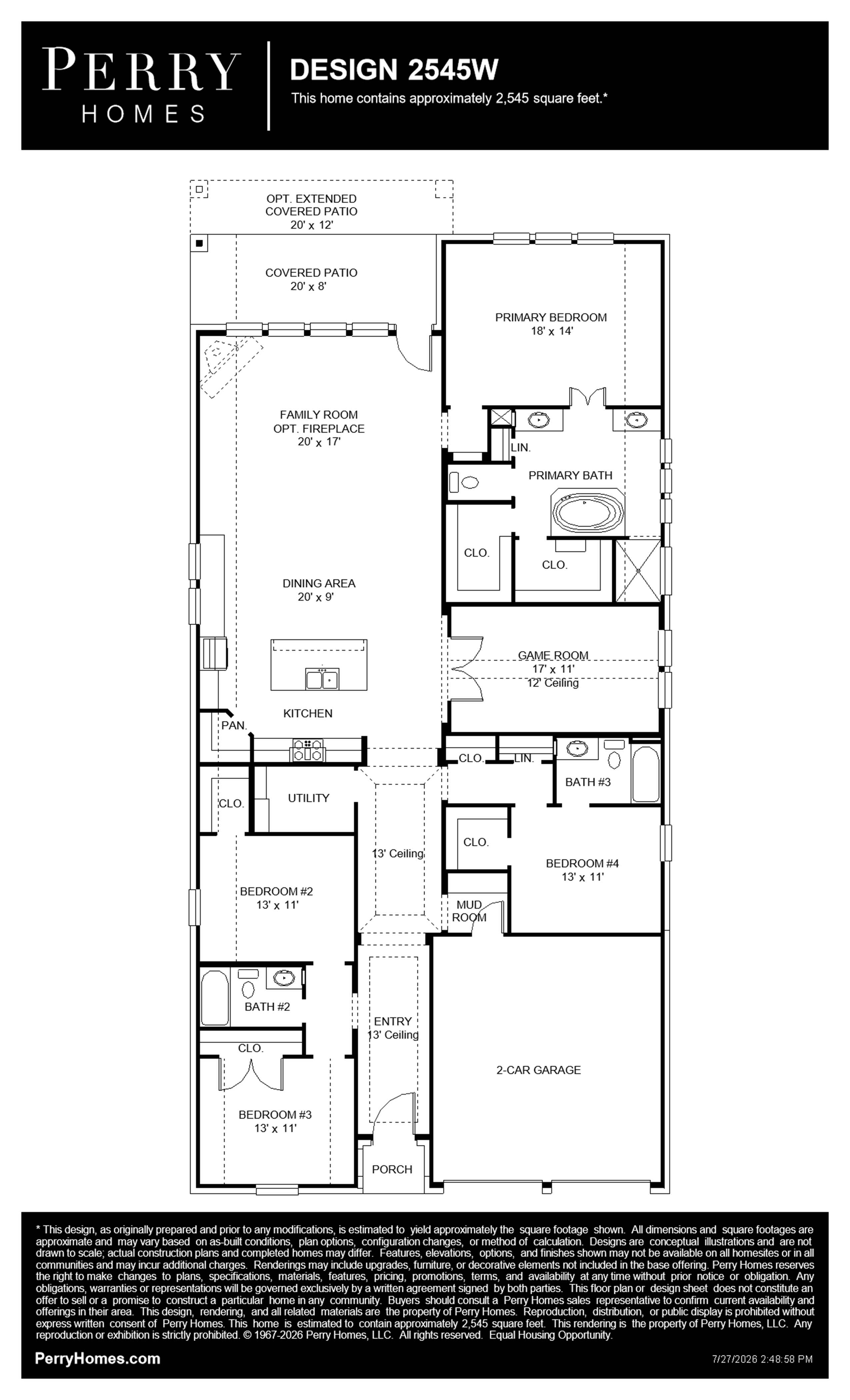 Design 2545W floor plan drawing