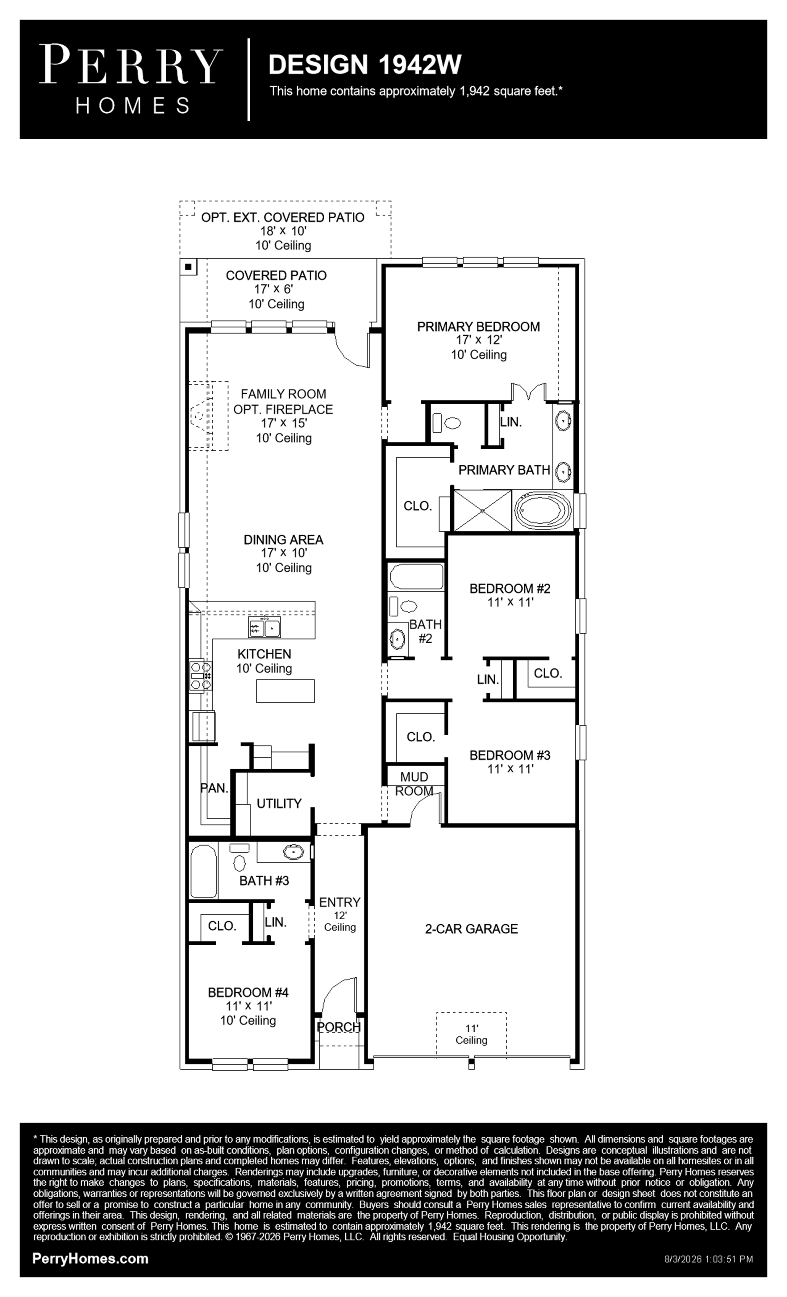 Design 1942W floor plan drawing