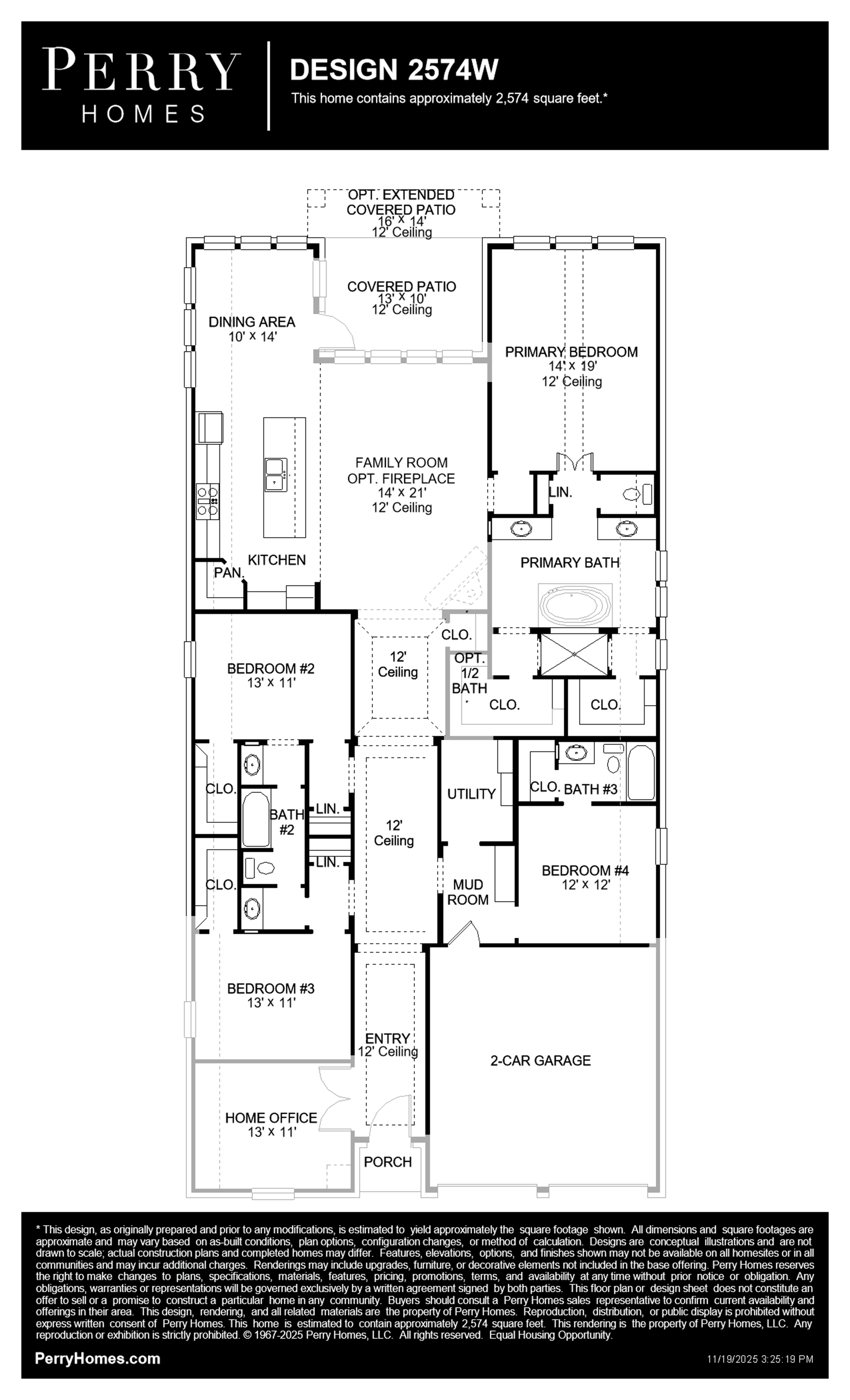 Design 2574W floor plan drawing