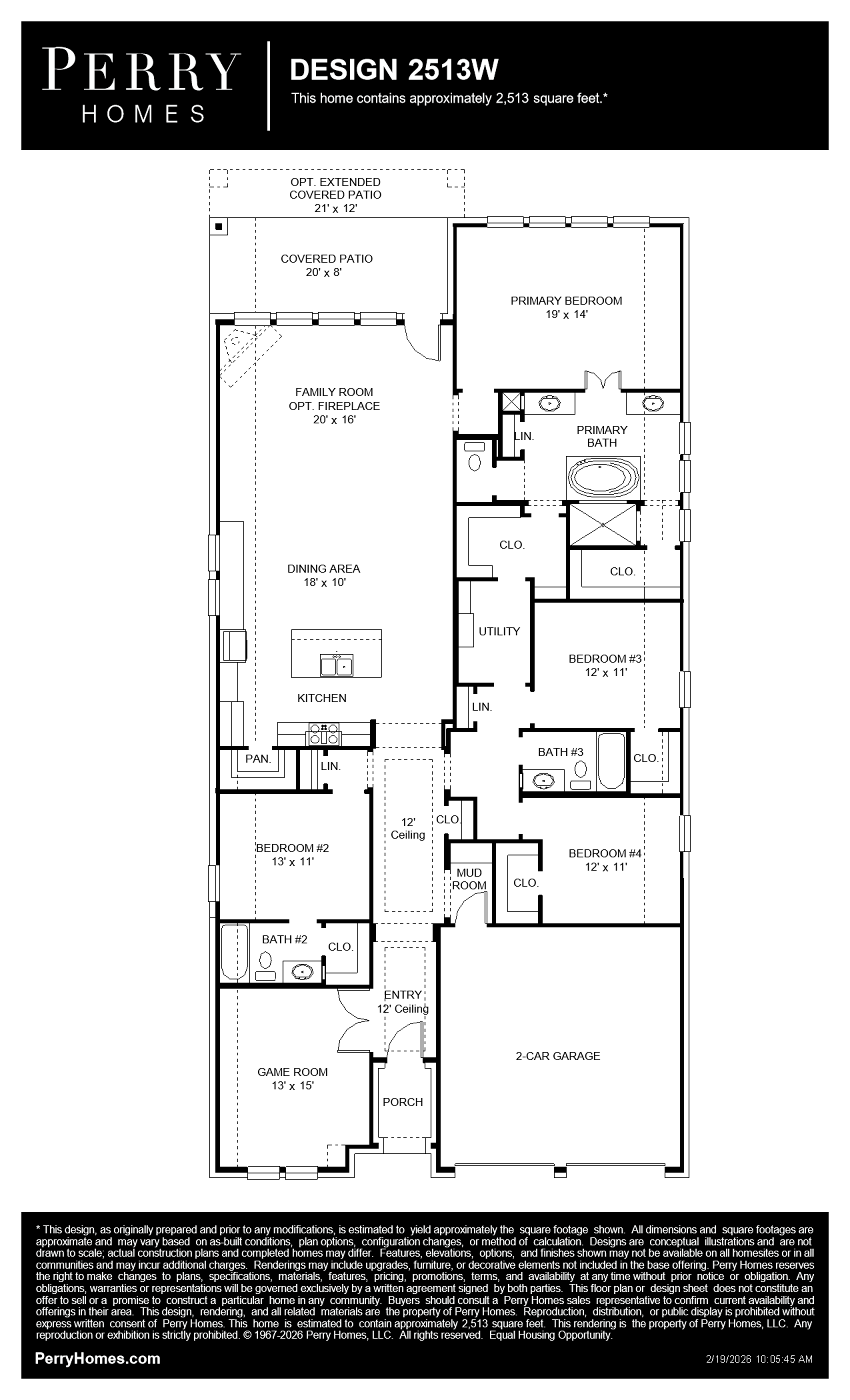 Design 2513W floor plan drawing