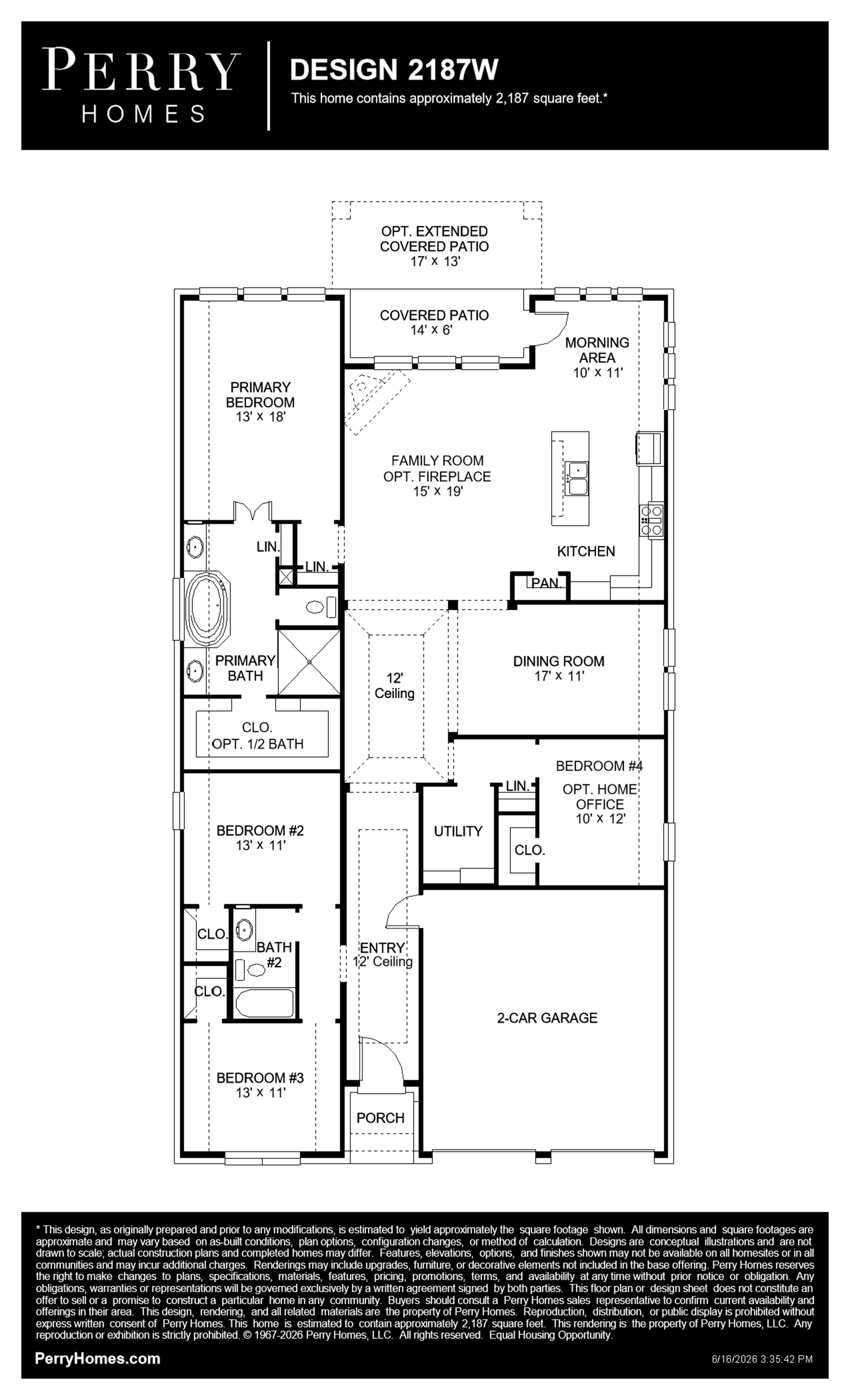 Design 2187W floor plan drawing