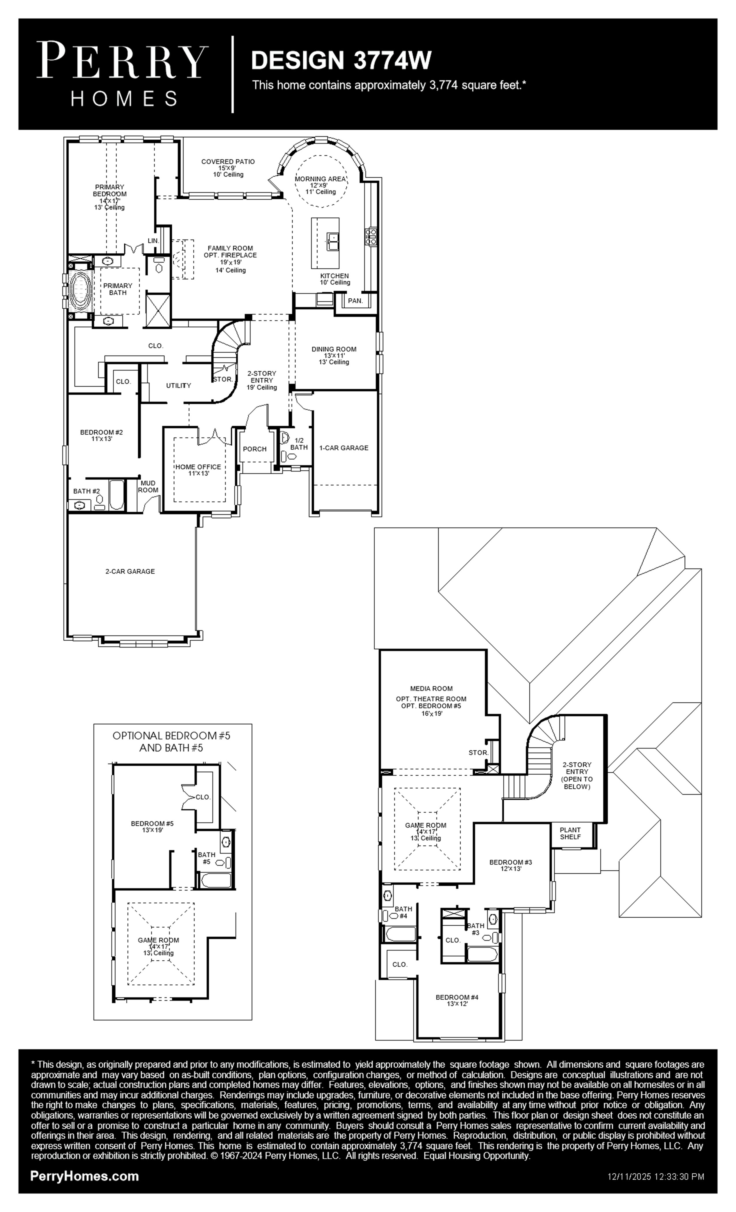Design 3774W floor plan drawing