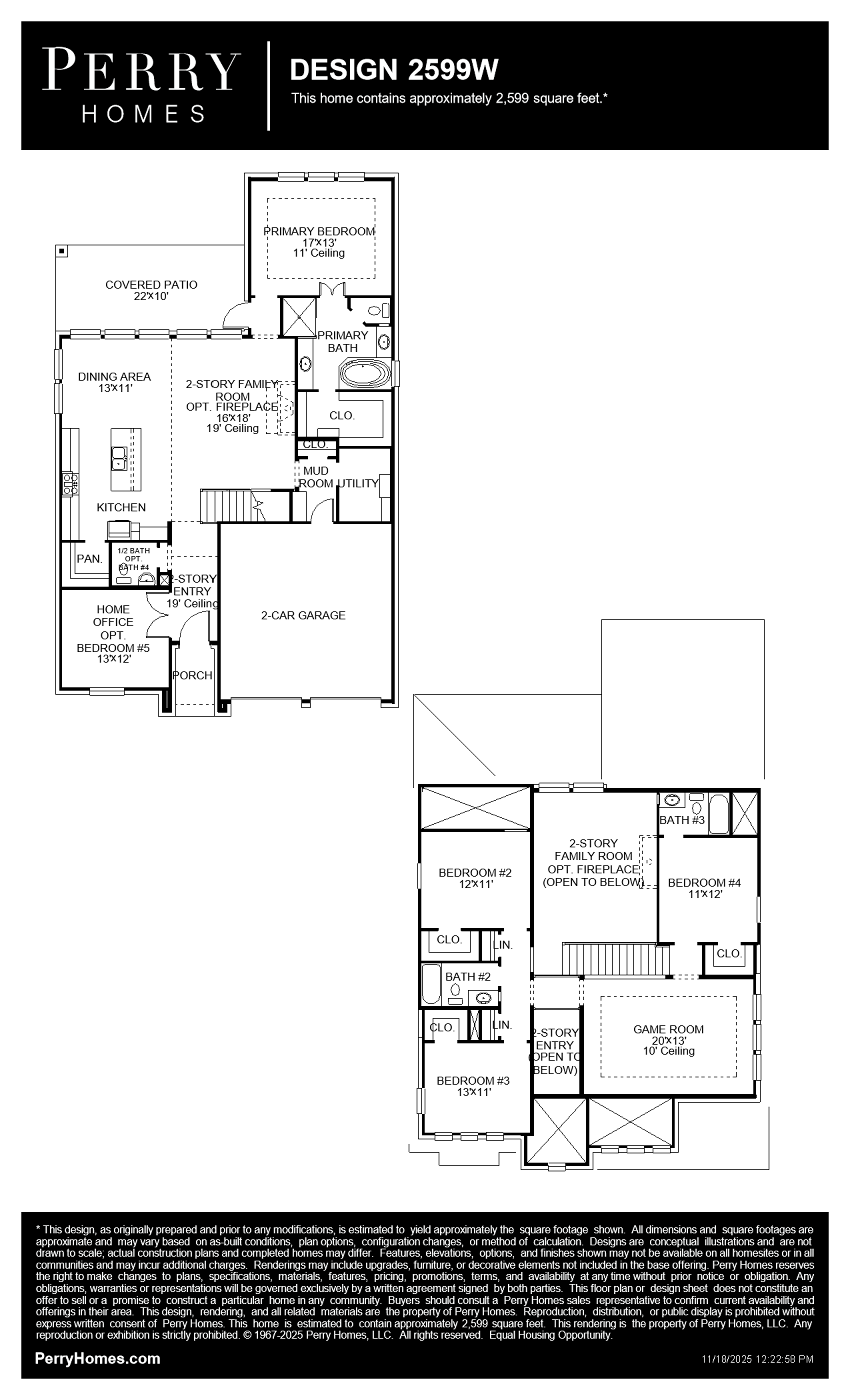 Design 2599W floor plan drawing