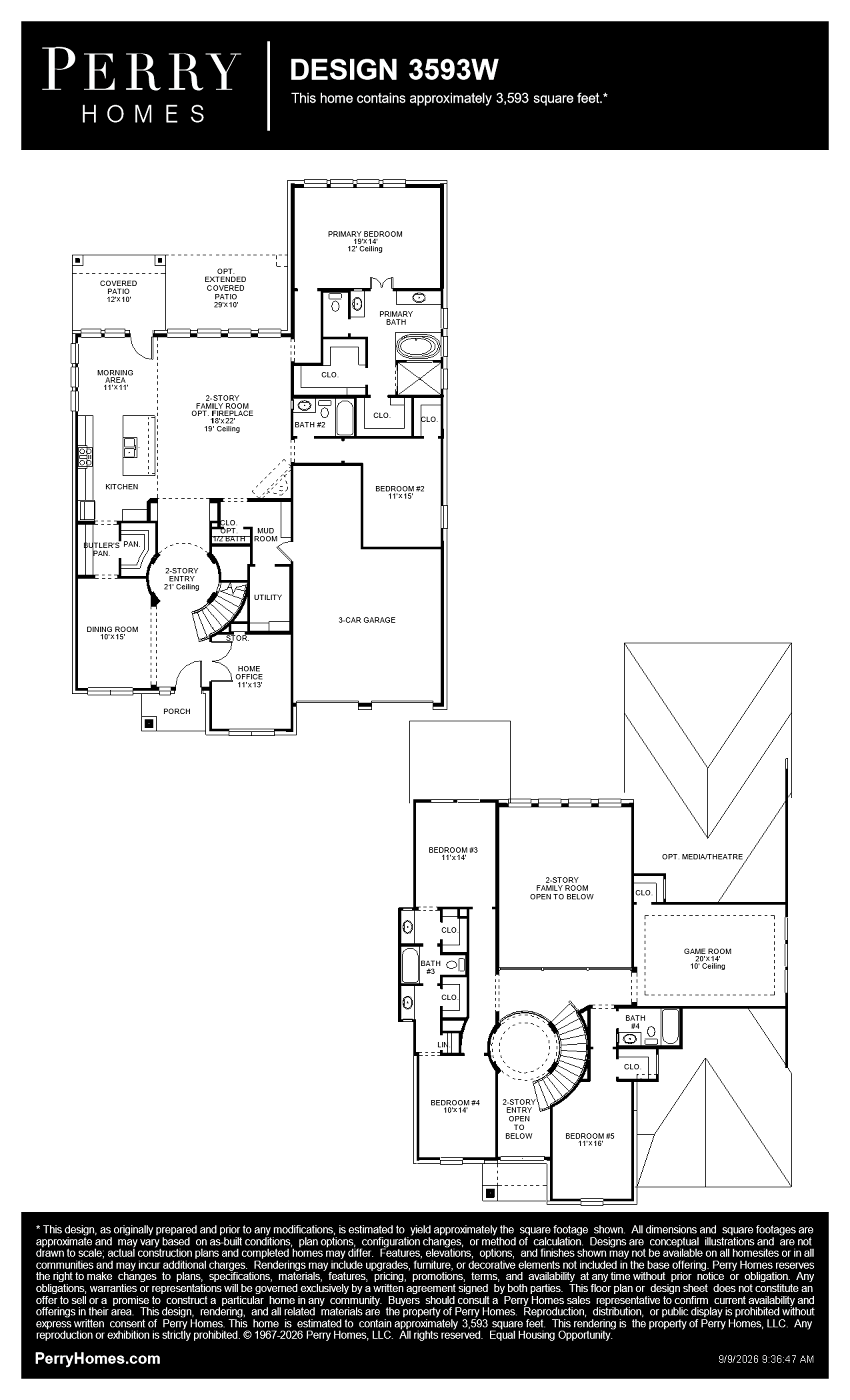 Design 3593W floor plan drawing