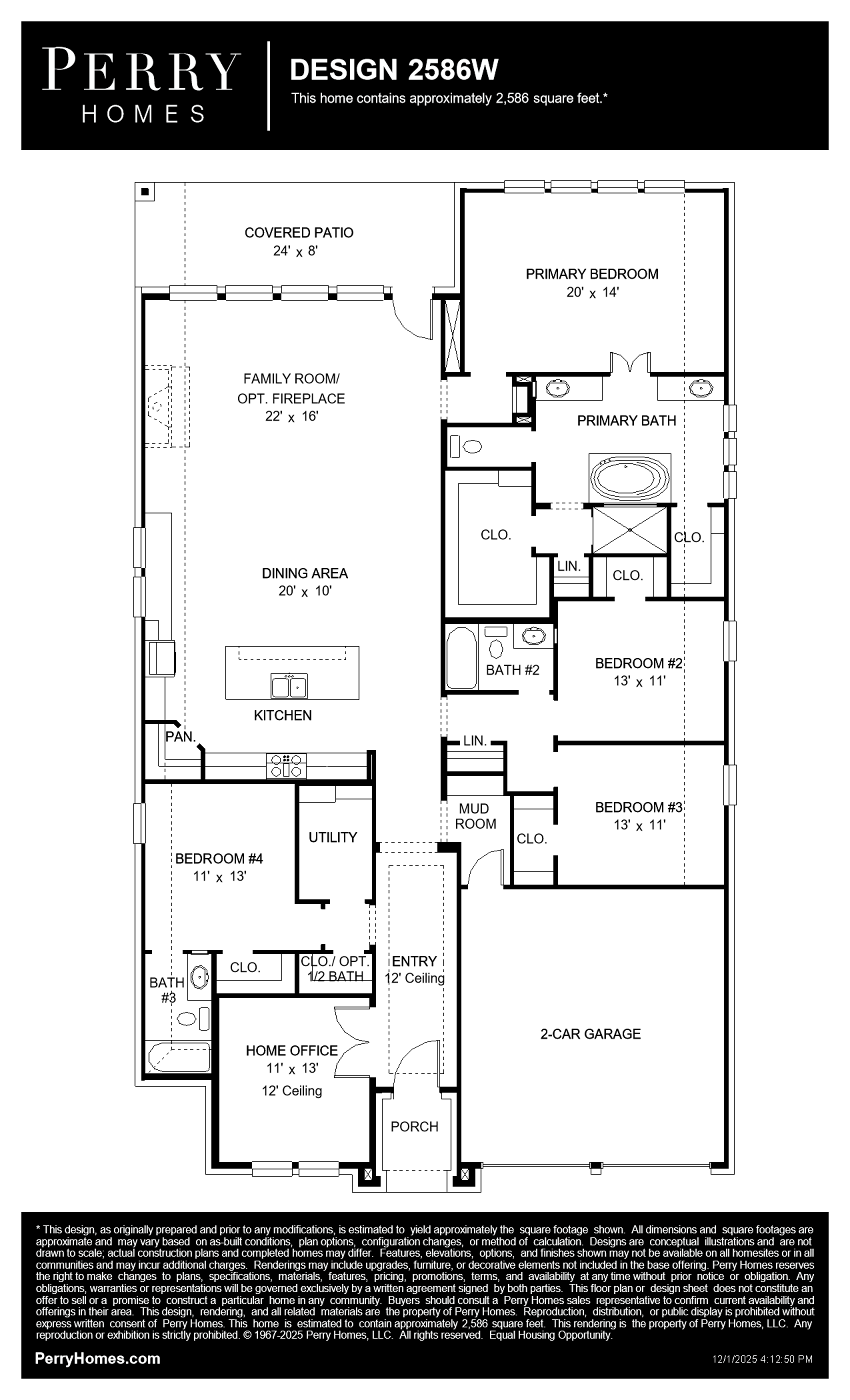 Design 2586W floor plan drawing