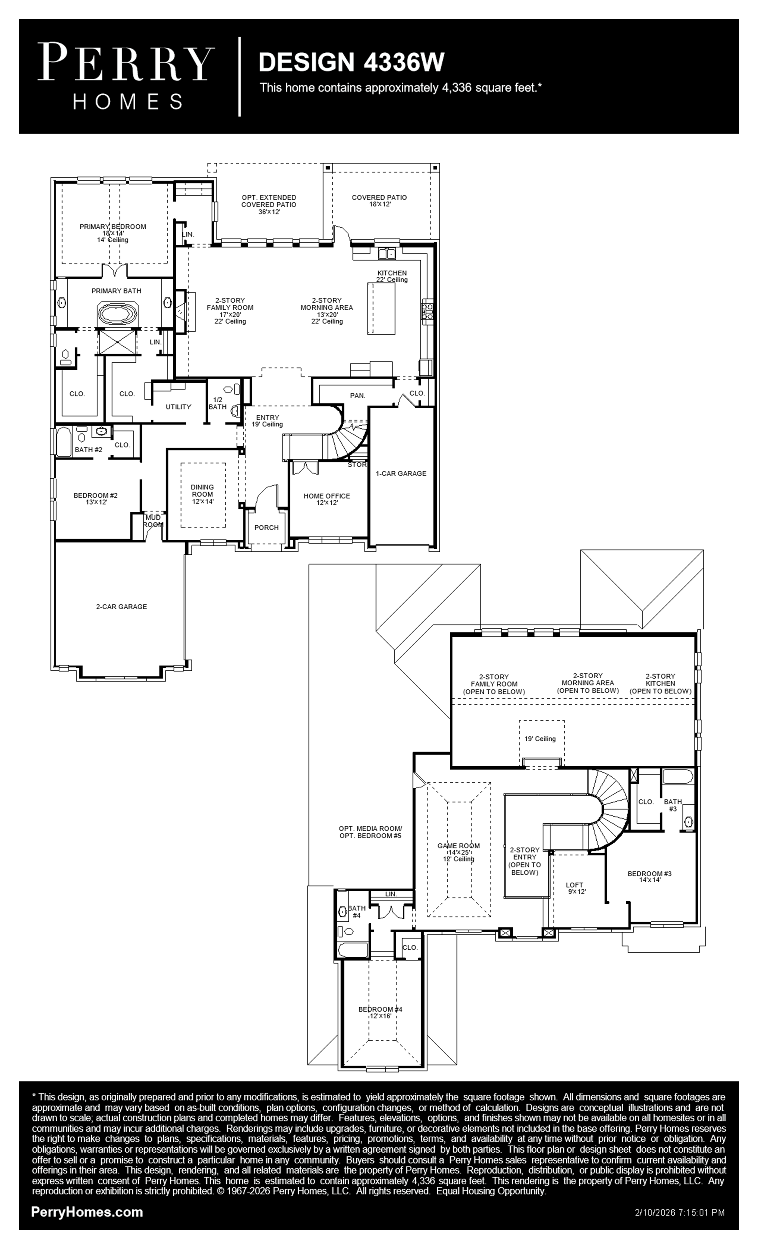 Design 4336W floor plan drawing