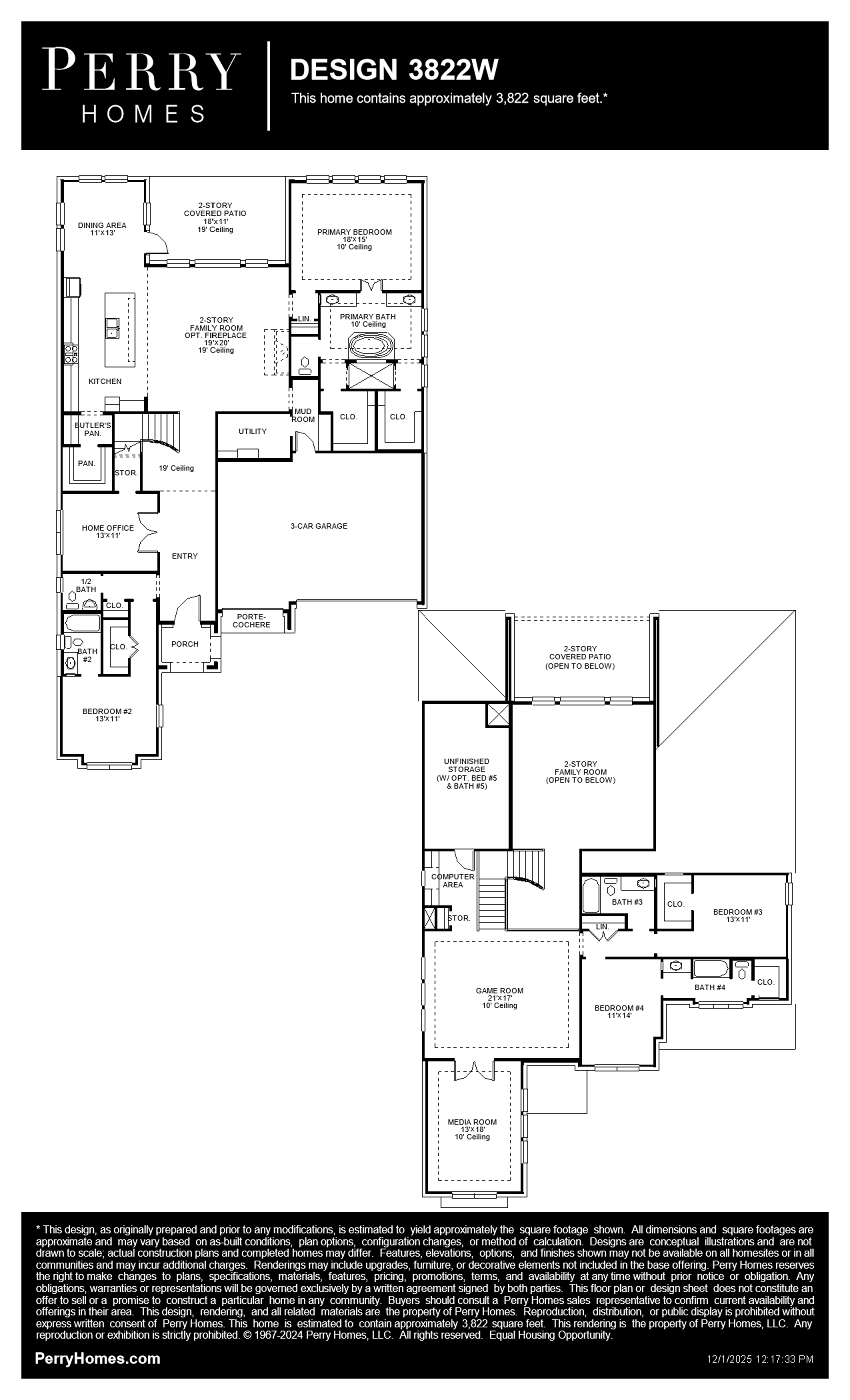 Design 3822W floor plan drawing