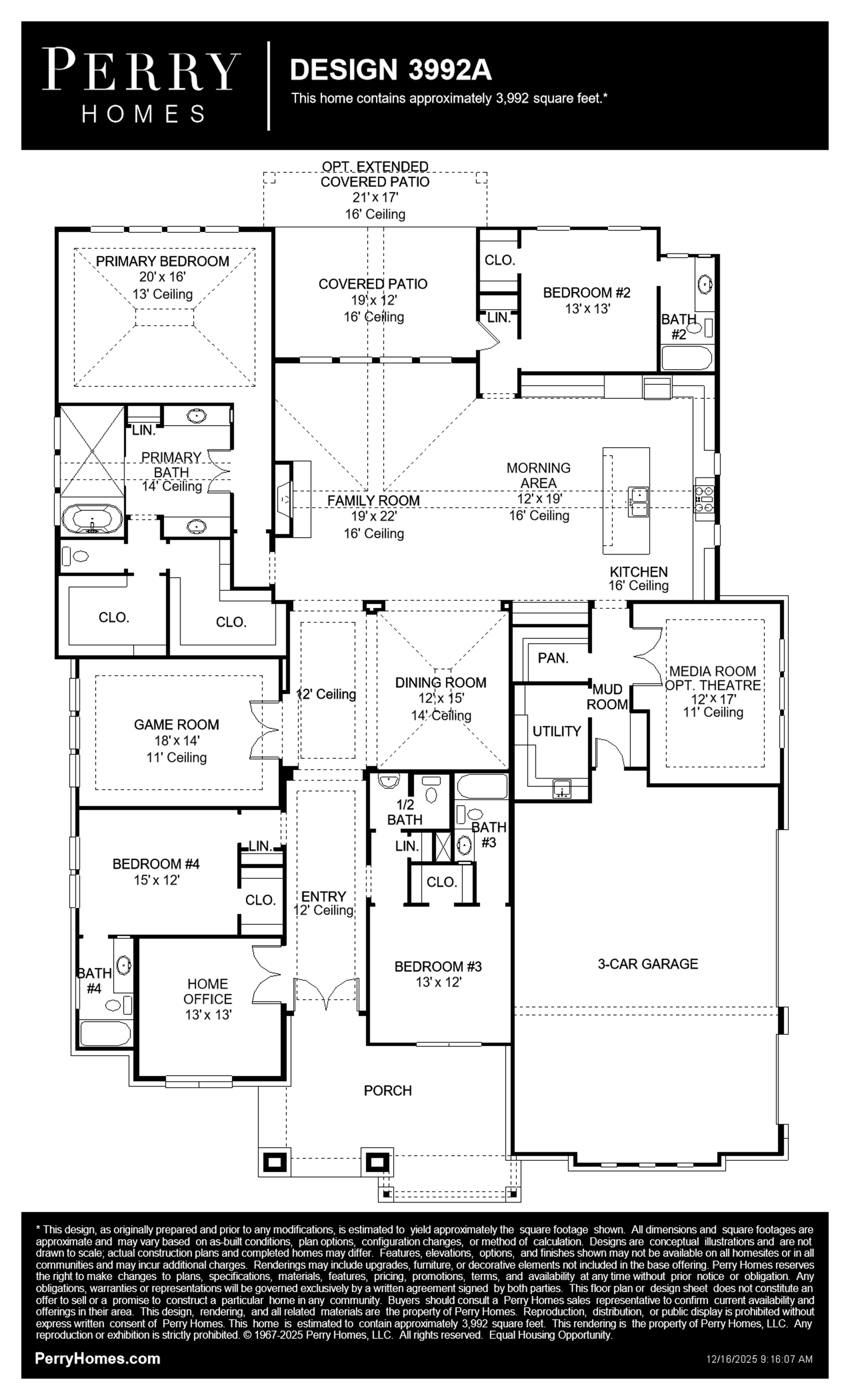 Design 3992A floor plan drawing