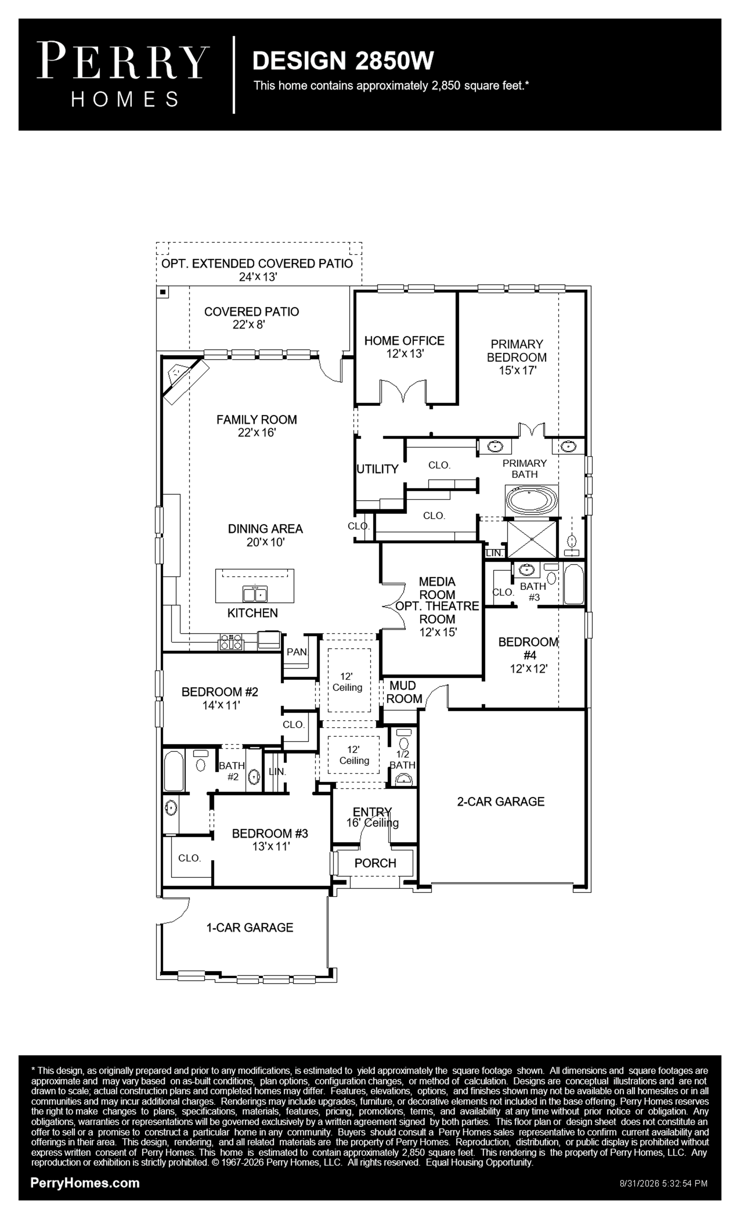 Design 2850W floor plan drawing