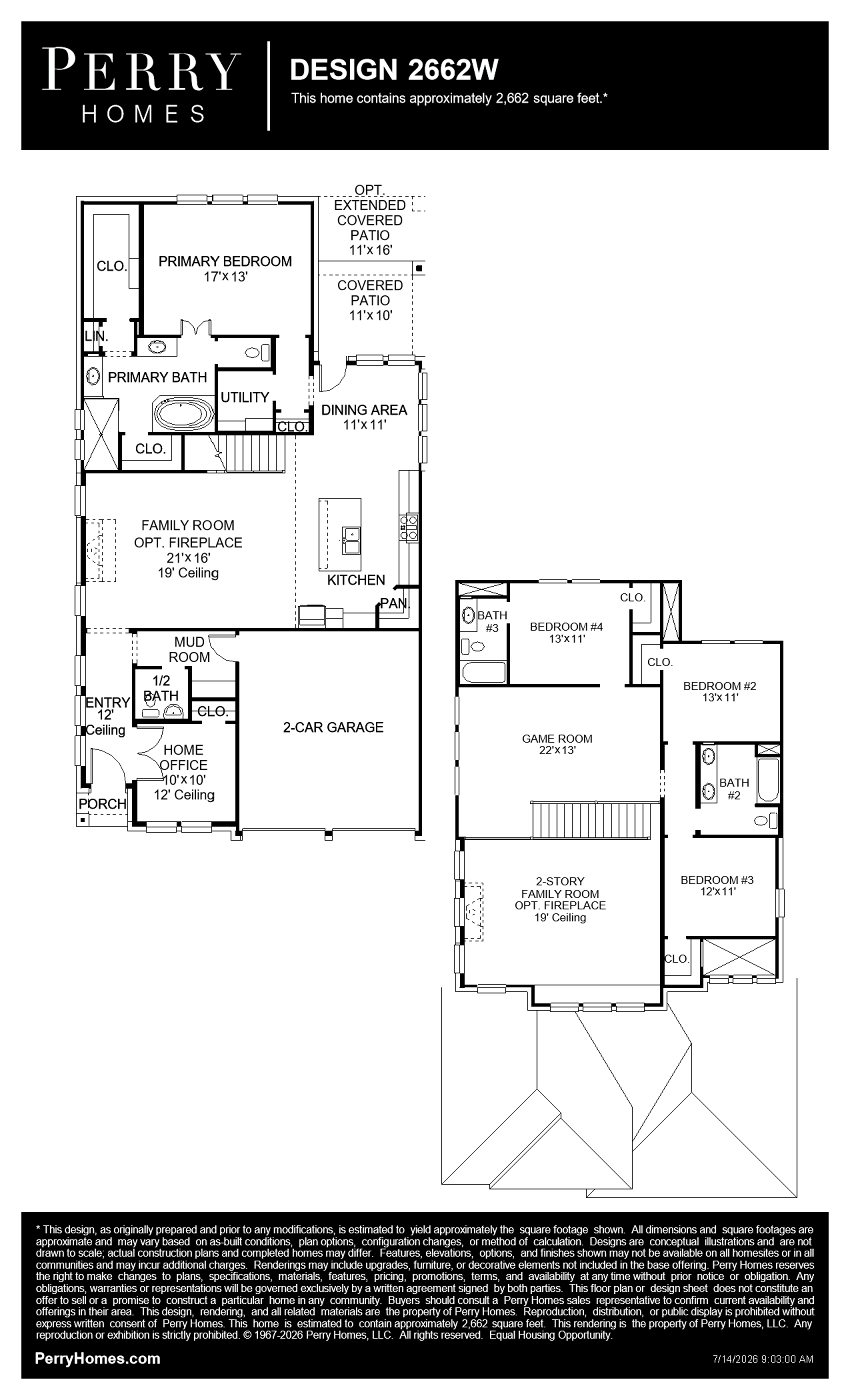 Design 2662W floor plan drawing