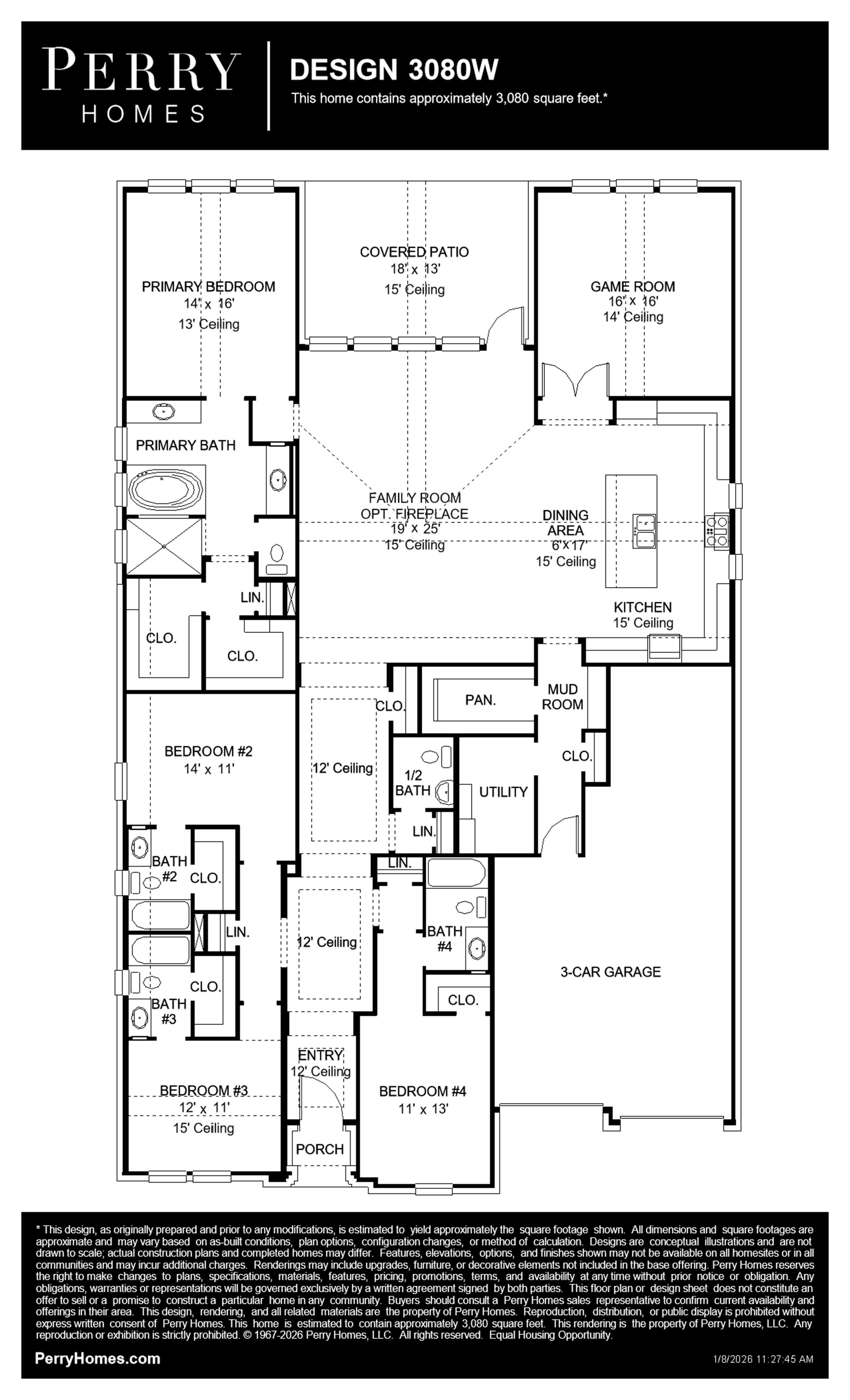 Design 3080W floor plan drawing