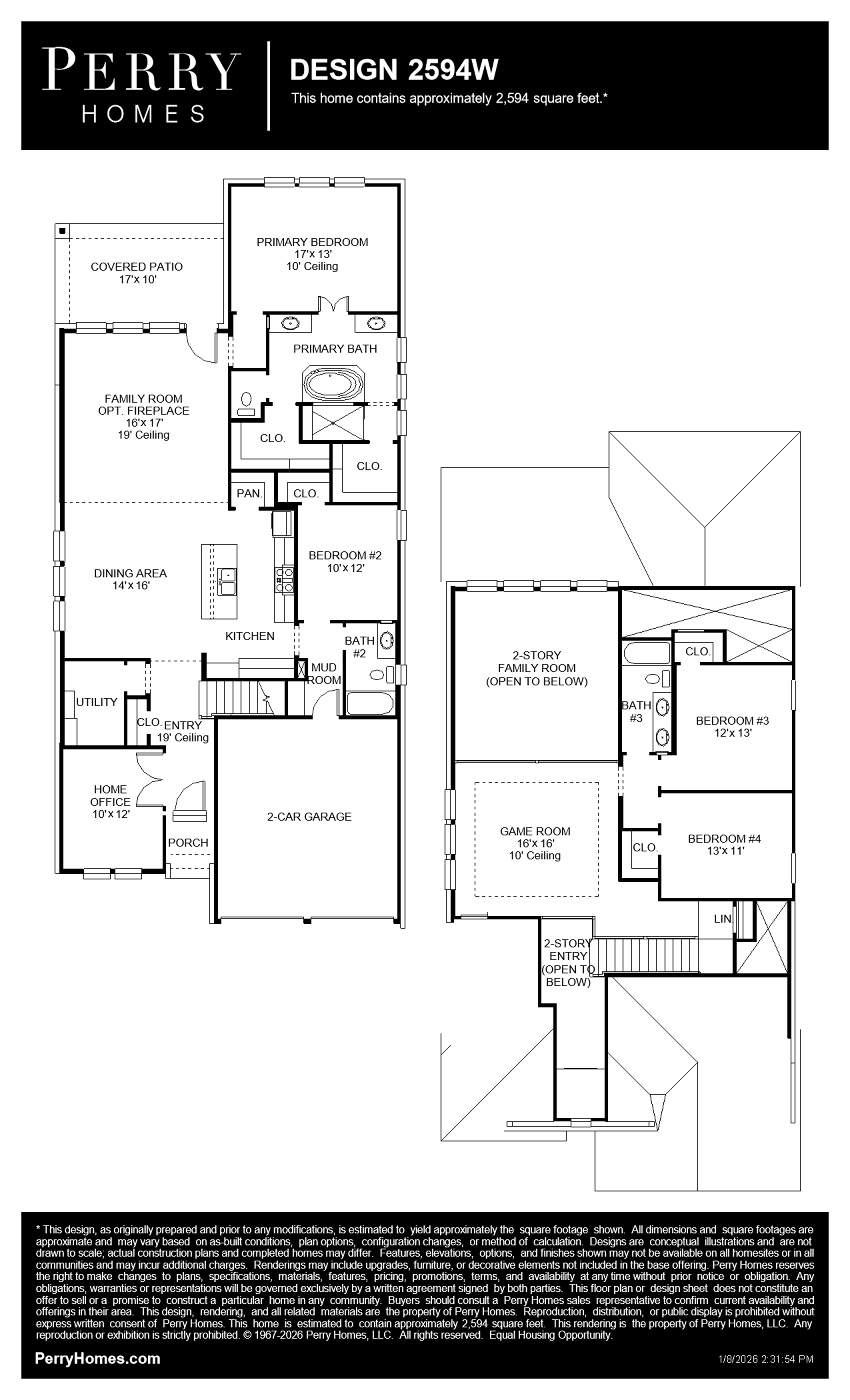 Design 2594W floor plan drawing