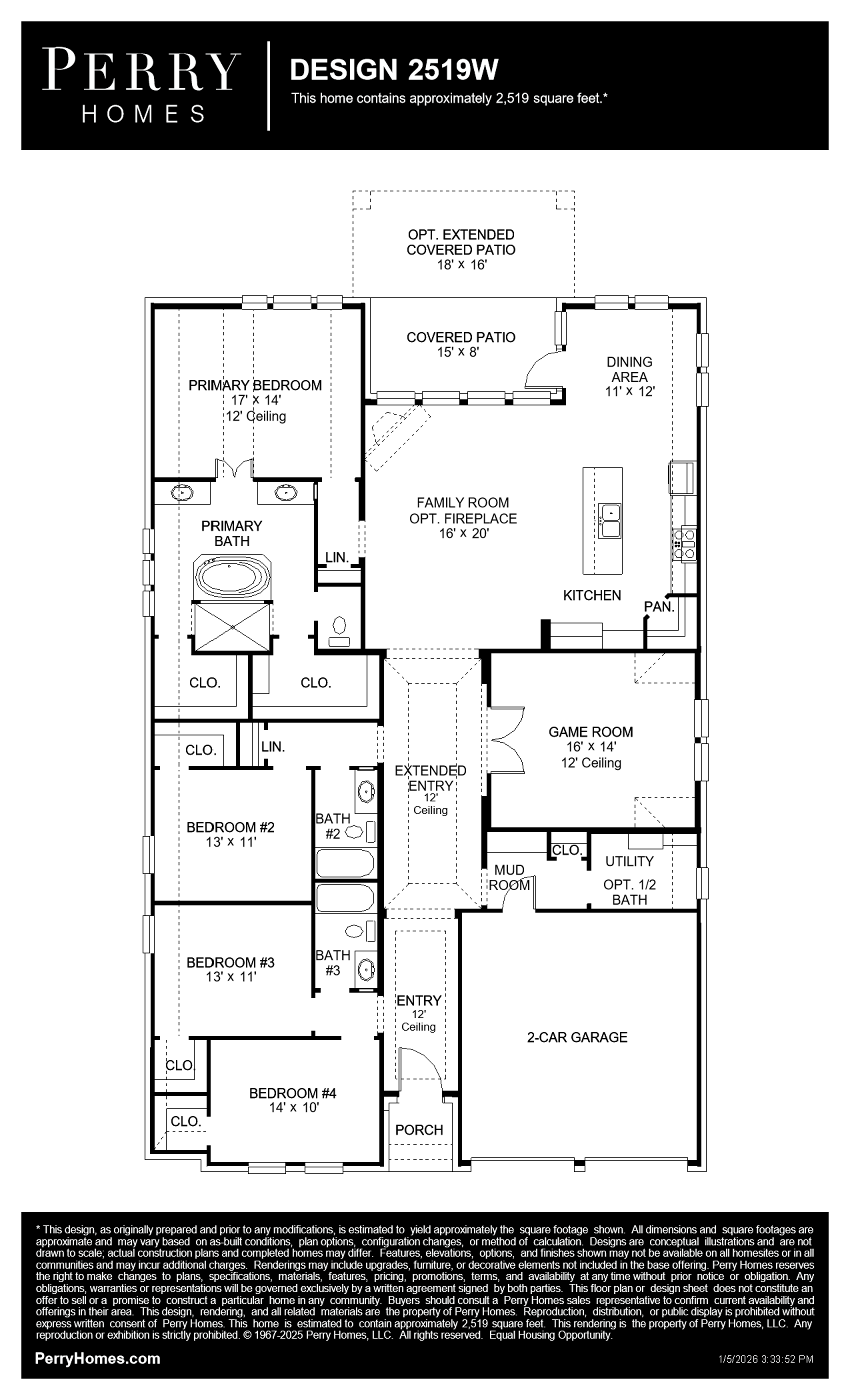 Design 2519W floor plan drawing