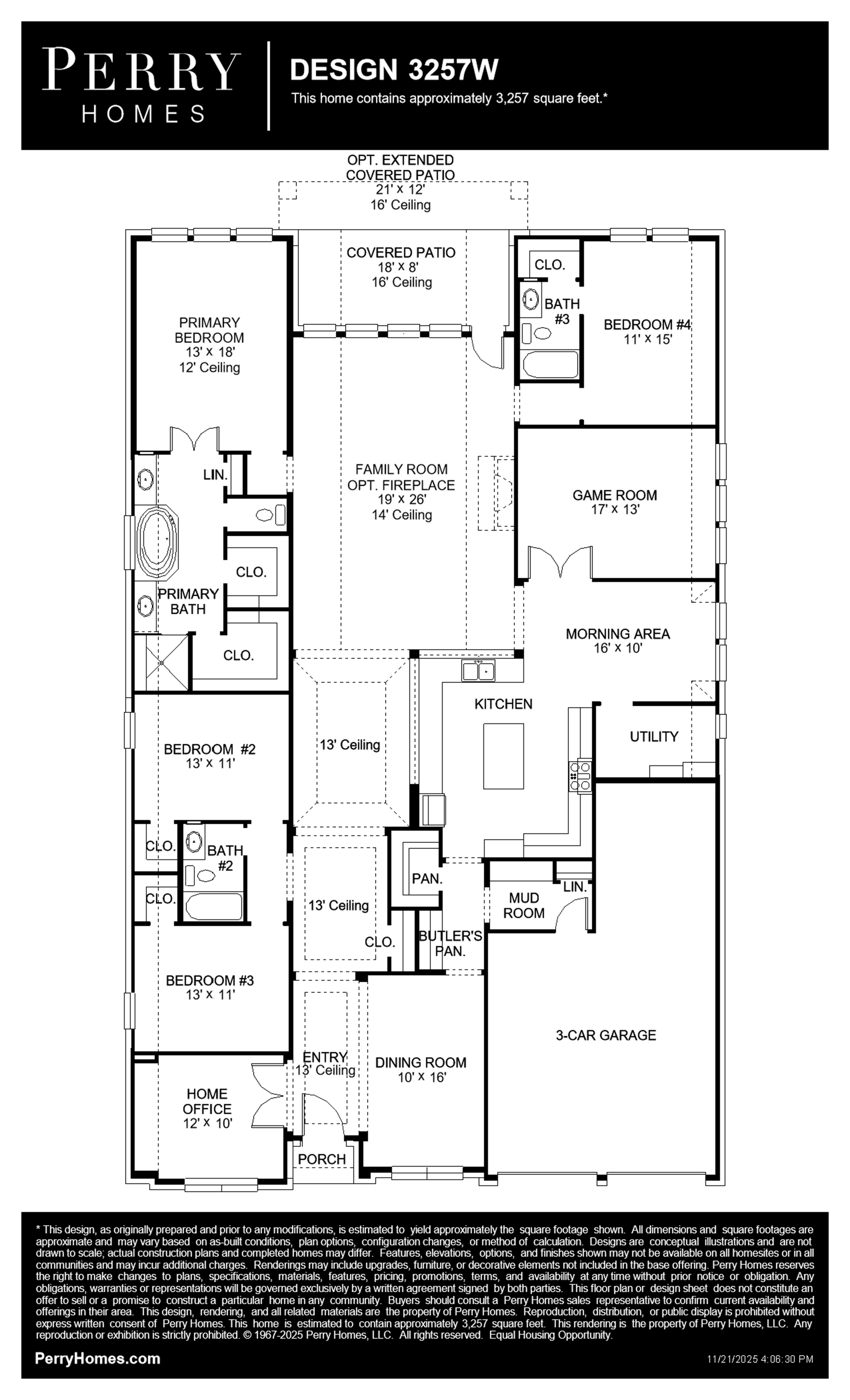 Design 3257W floor plan drawing
