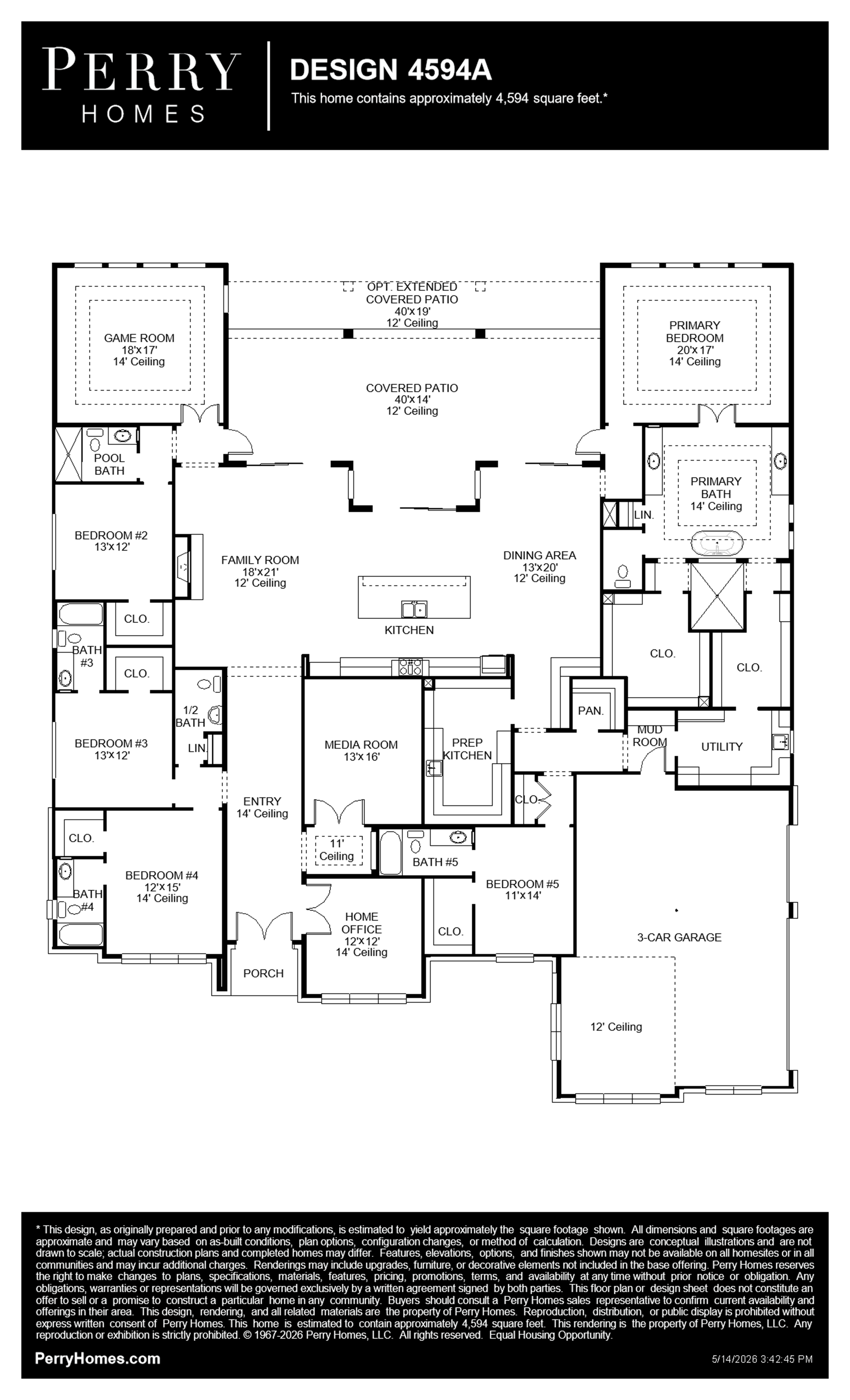 Design 4594A floor plan drawing