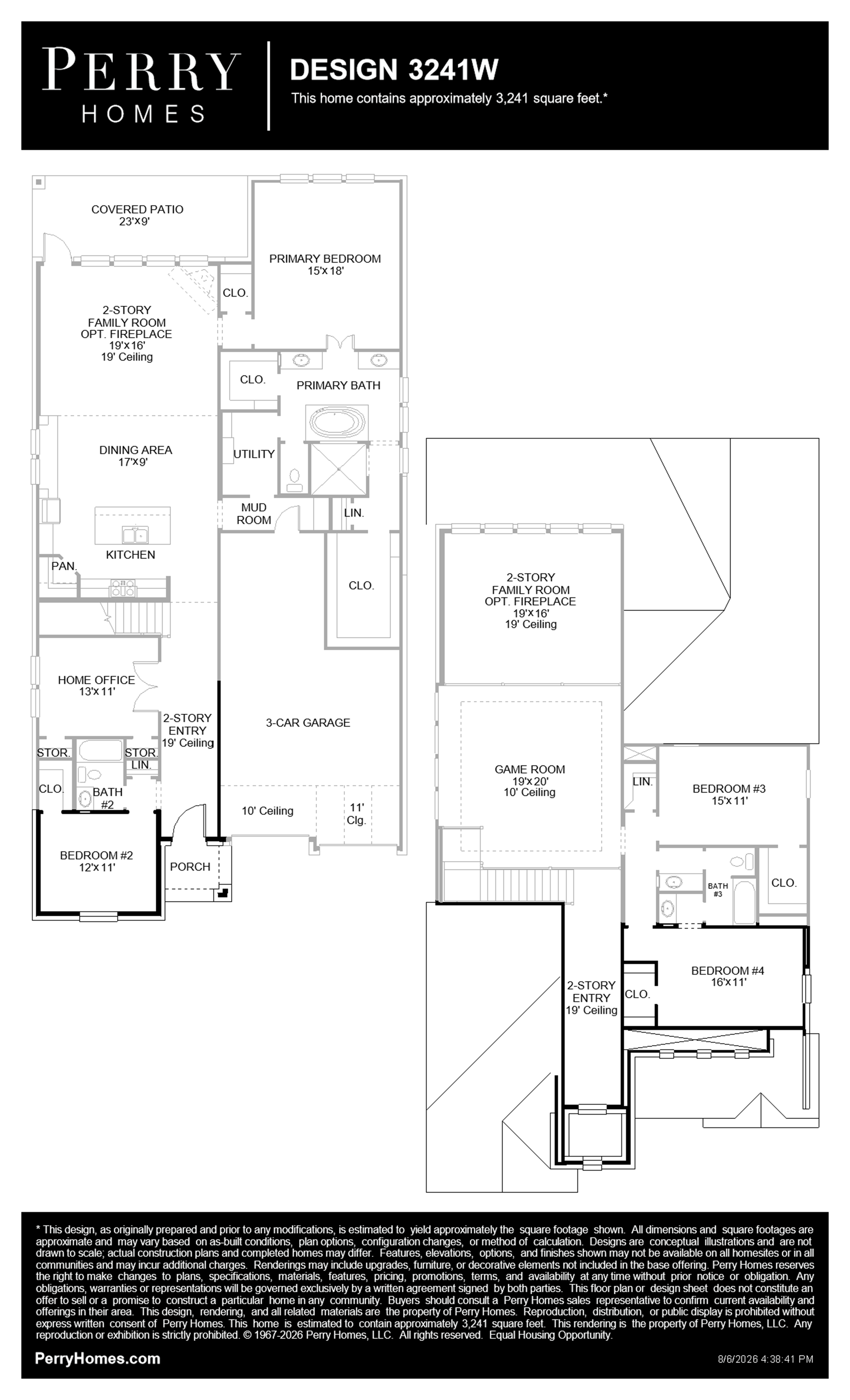 Design 3241W floor plan drawing