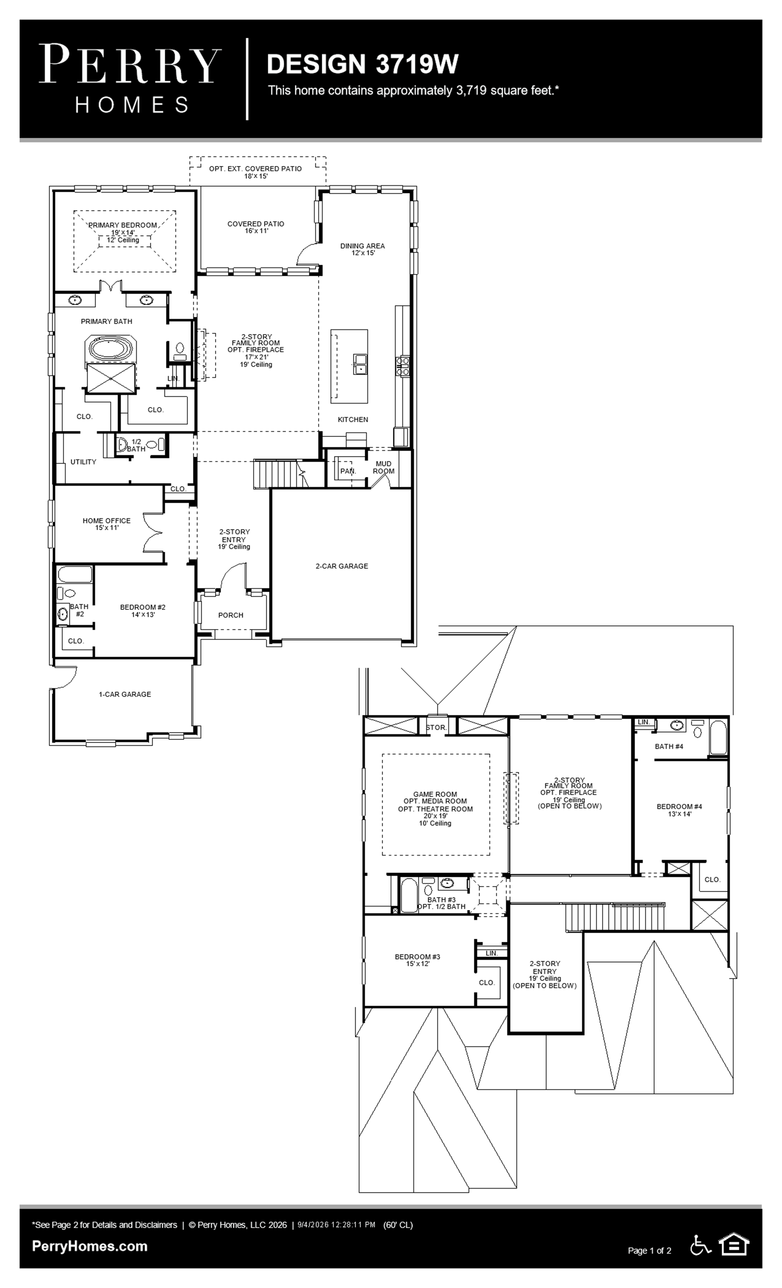 Design 3719W floor plan drawing