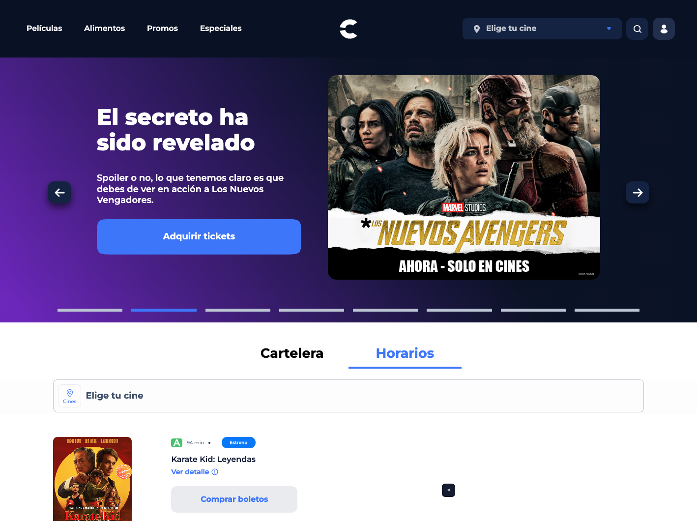 Rediseño web - Cinepolis