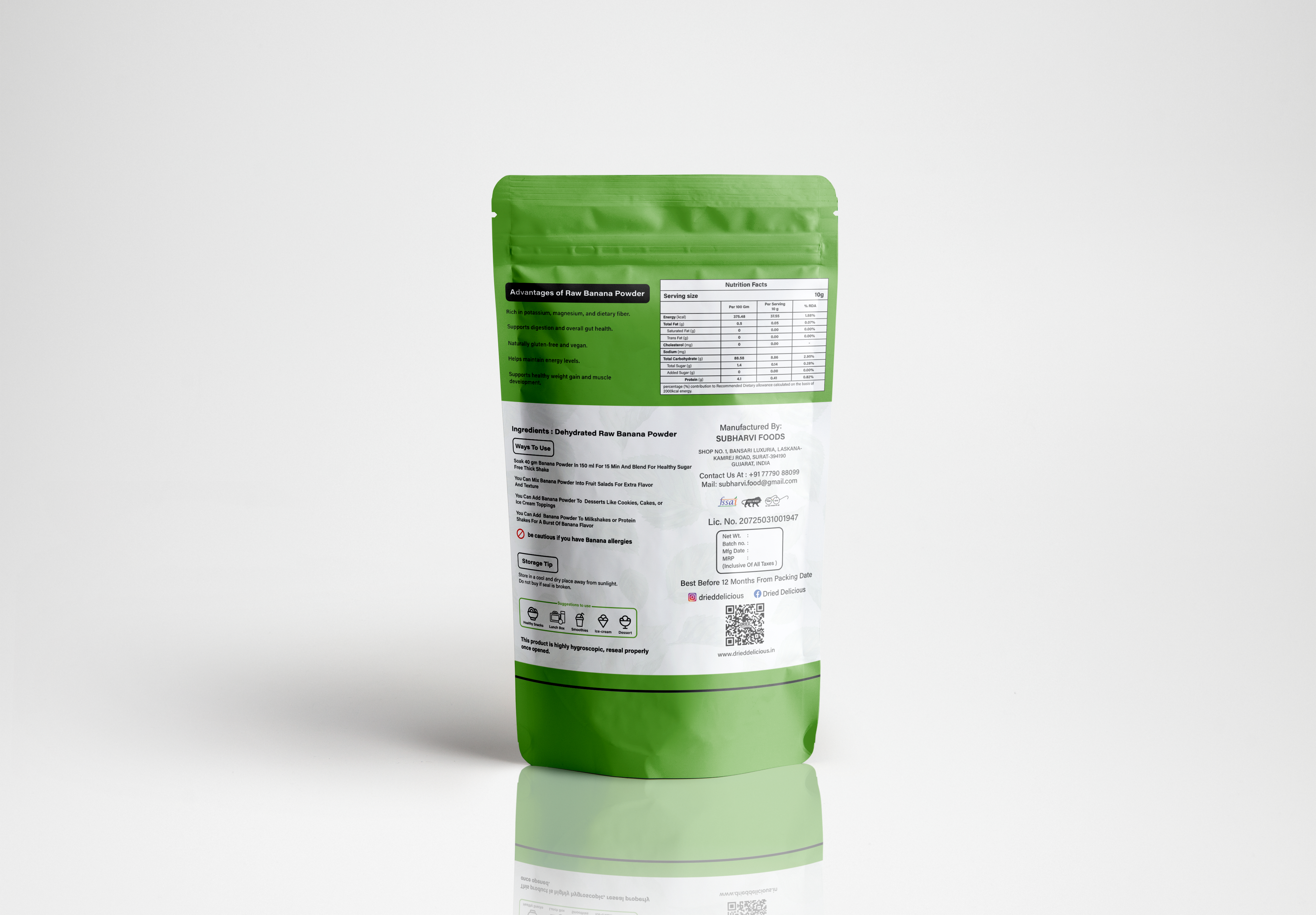 Dried Delicious Raw Banana Powder, 100% Natural, No Sugar Added, Gluten Free, Not Frozen,100gm - Thumbnail 2