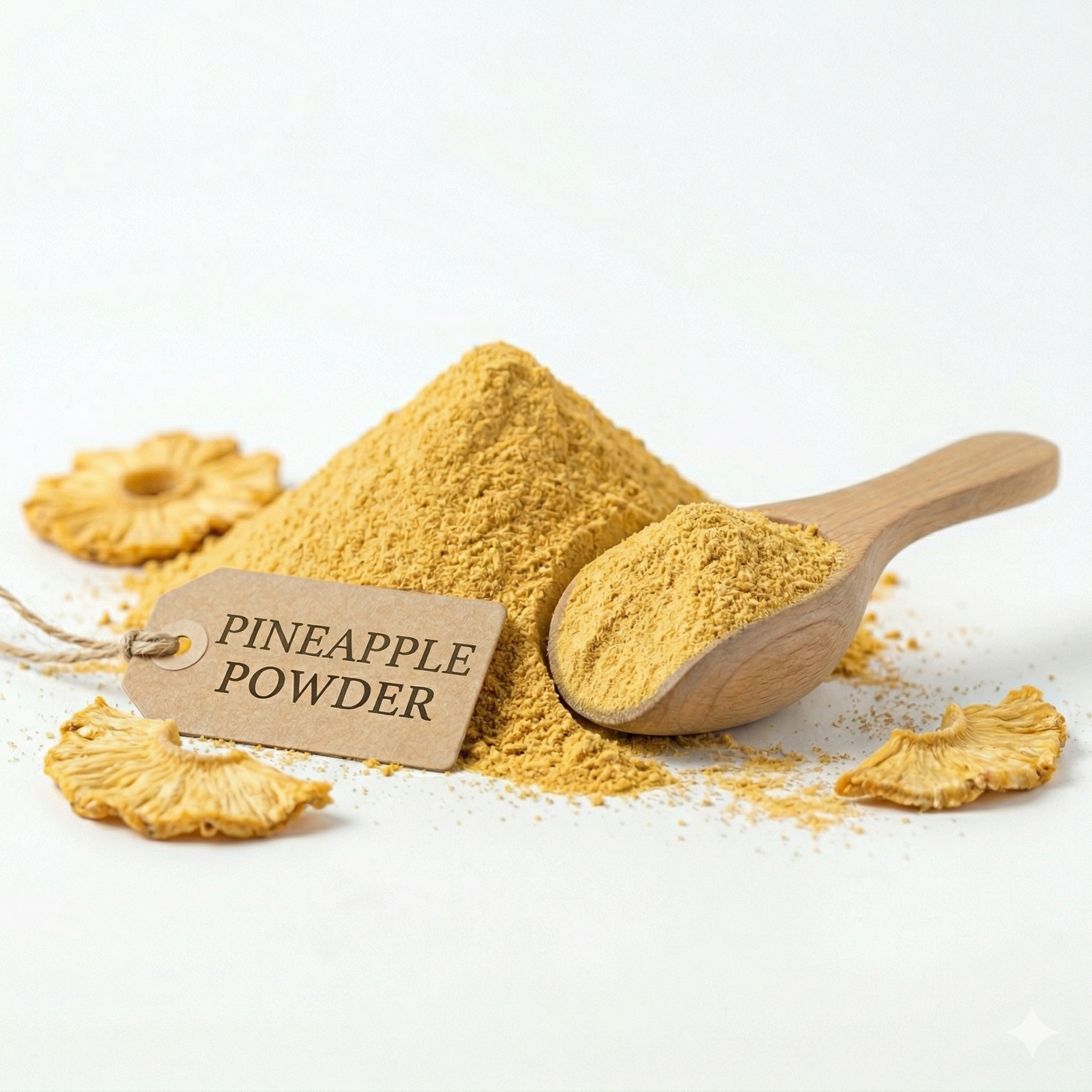 Bright yellow pineapple powder in a ceramic bowl with tropical styling, showing fine granular texture and natural color - Thumbnail 3