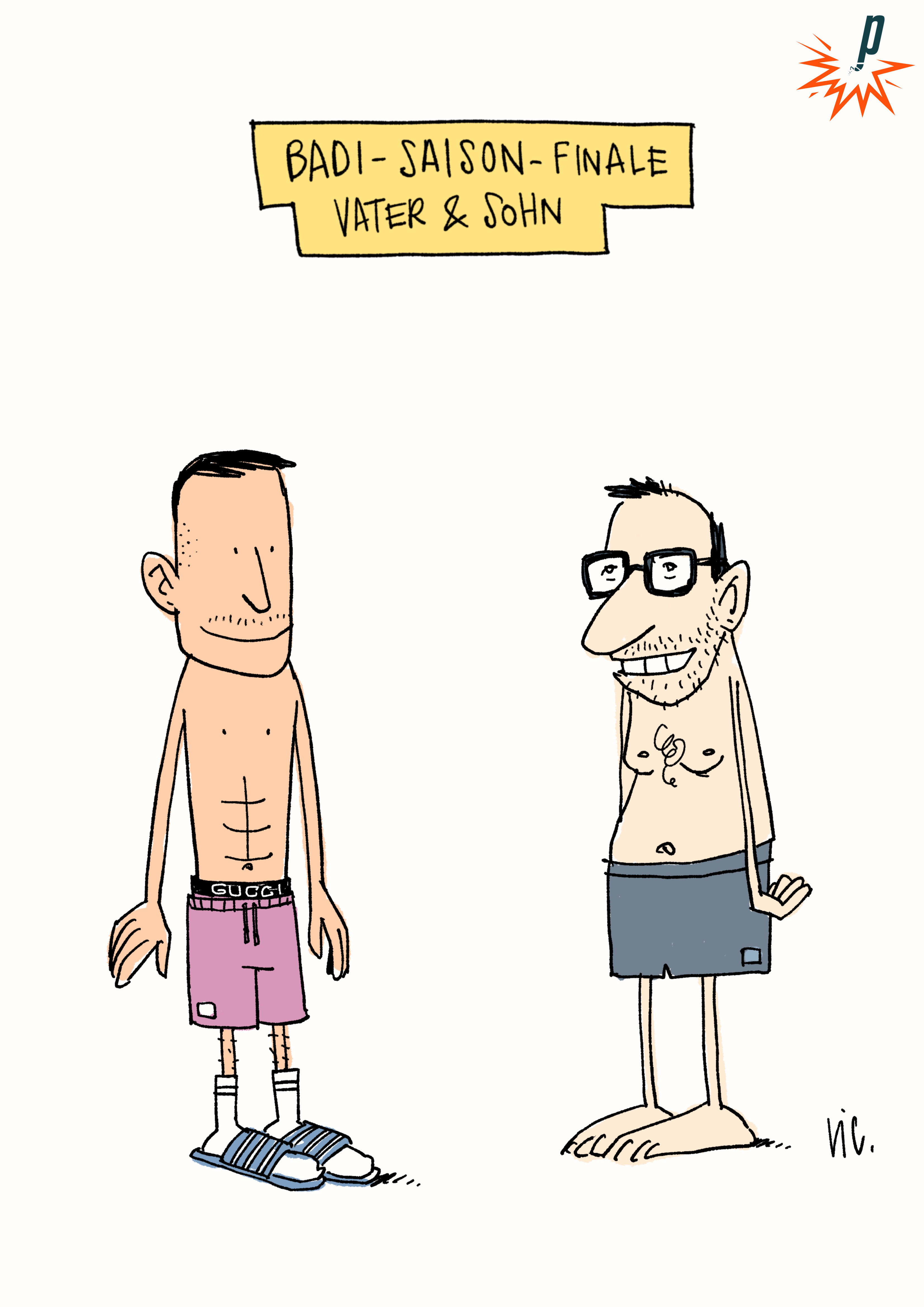 Vater und Sohn in Badi