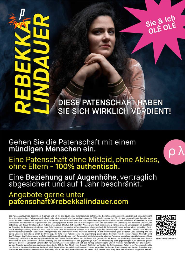 Teaser mit Foto zur neuen Kolumne der Comedienne Rebekka Lindauer