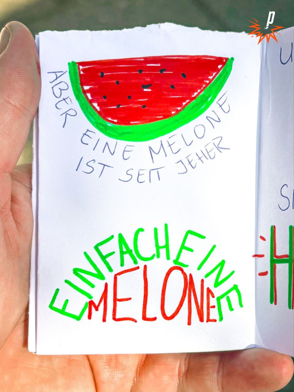 "Aber eine Melone ist seit jeher EINFACH EINE MELONE" von Valerio Moser