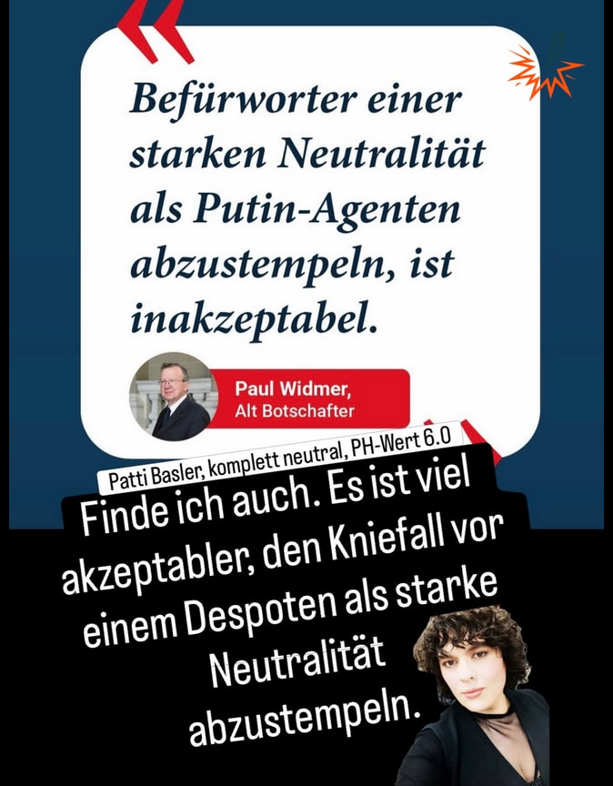 Meme von Patti Basler über die Neutralität