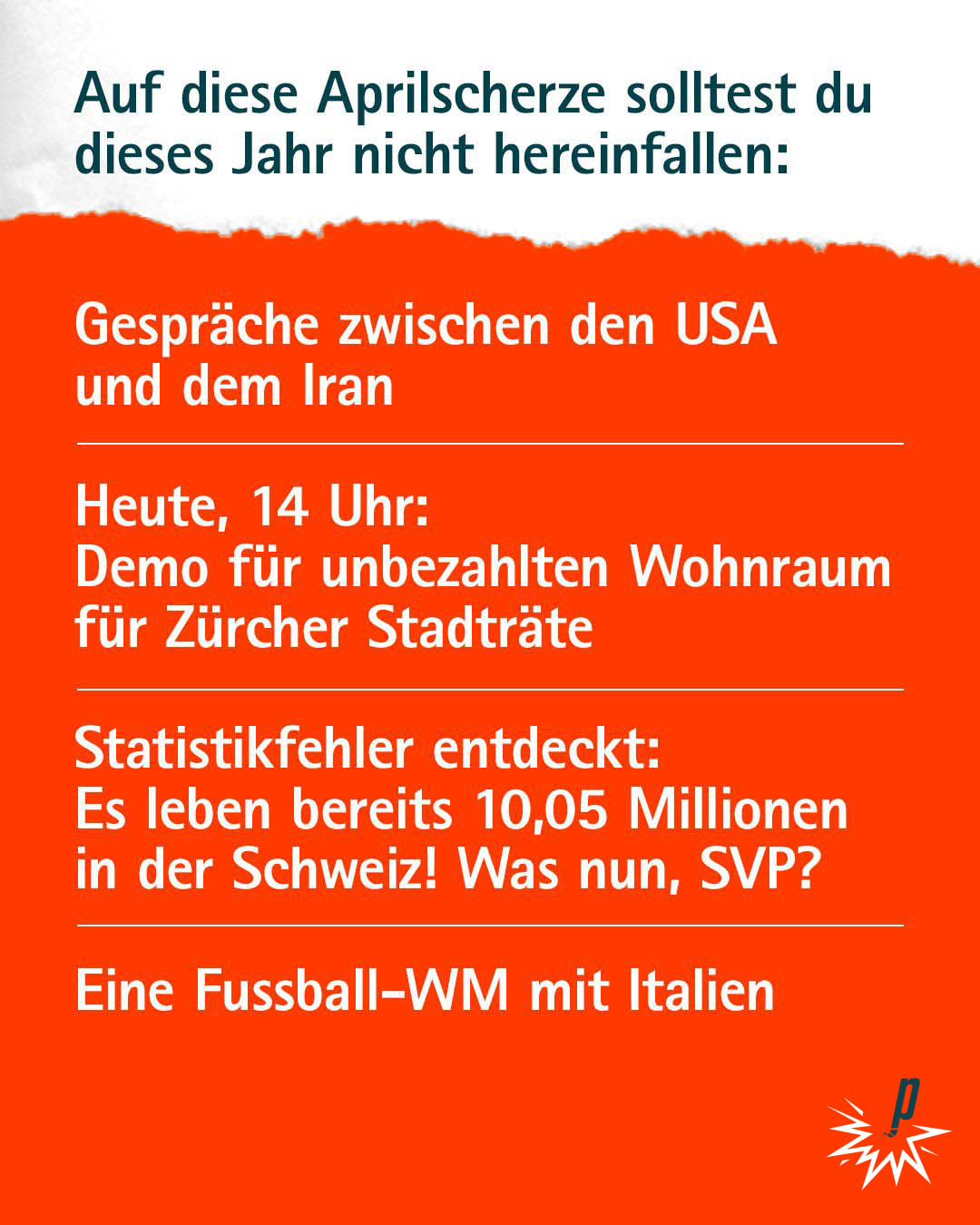 Auf diese Aprilscherze solltest Du dieses jahr nicht hereinfallen, gesehen bei Petarde