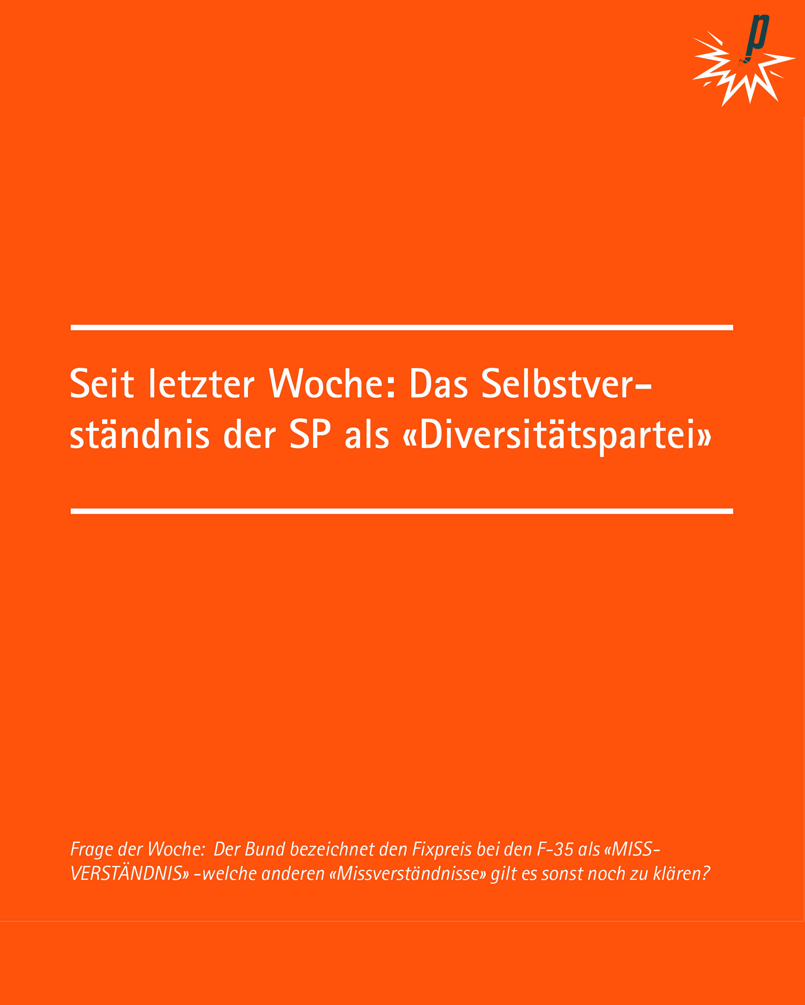 Seit letzter Woche: Das Selbstverständnis der SP als «Diversitätspartei»