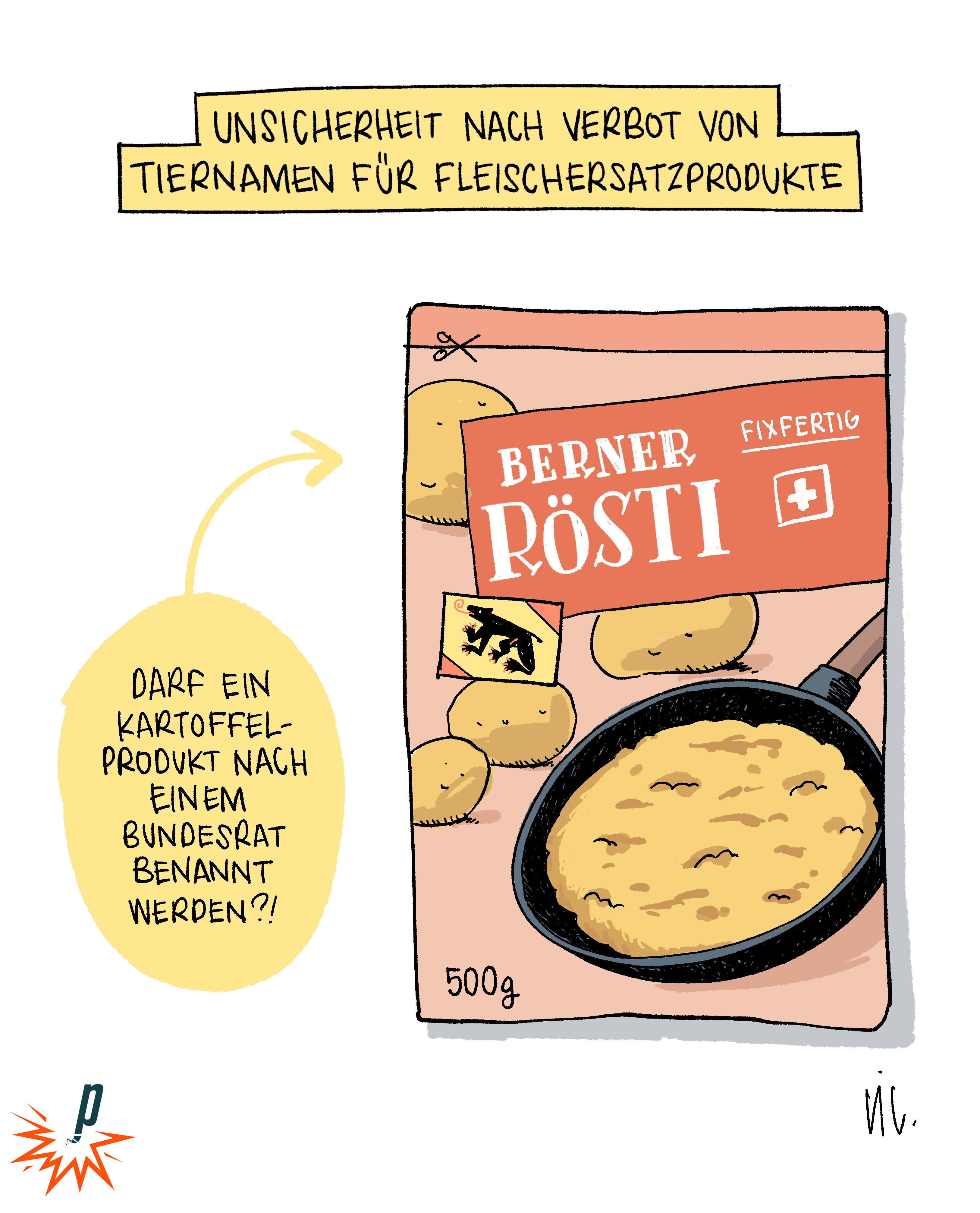 Unsicherheit nach Verbot von Tiernamen für Fleischersatzprodukten: Darf die Rösti nach einem Bundesrat benannt werden?!