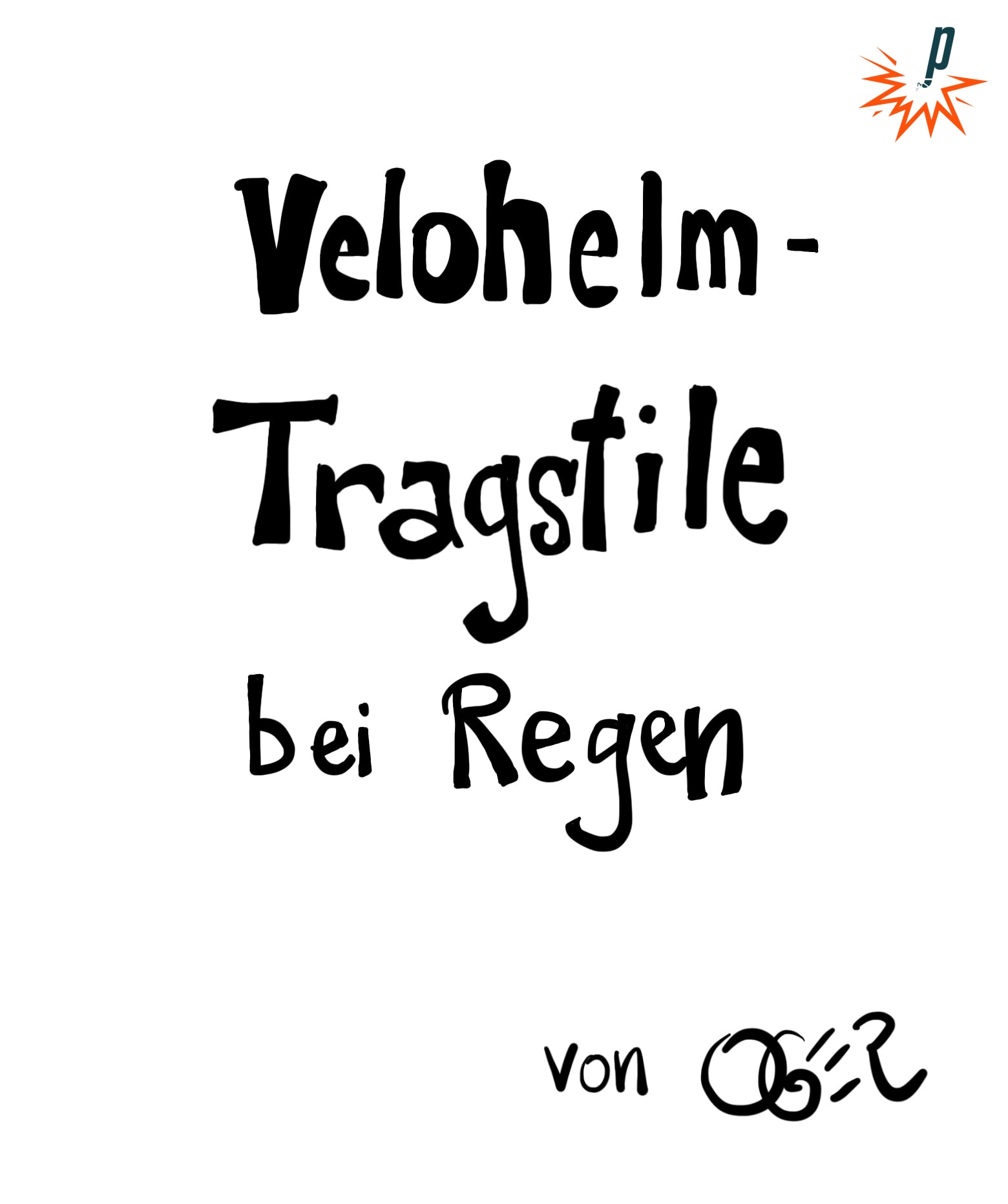 Titelslide: "Velohelm-Tragstile bei Regen"