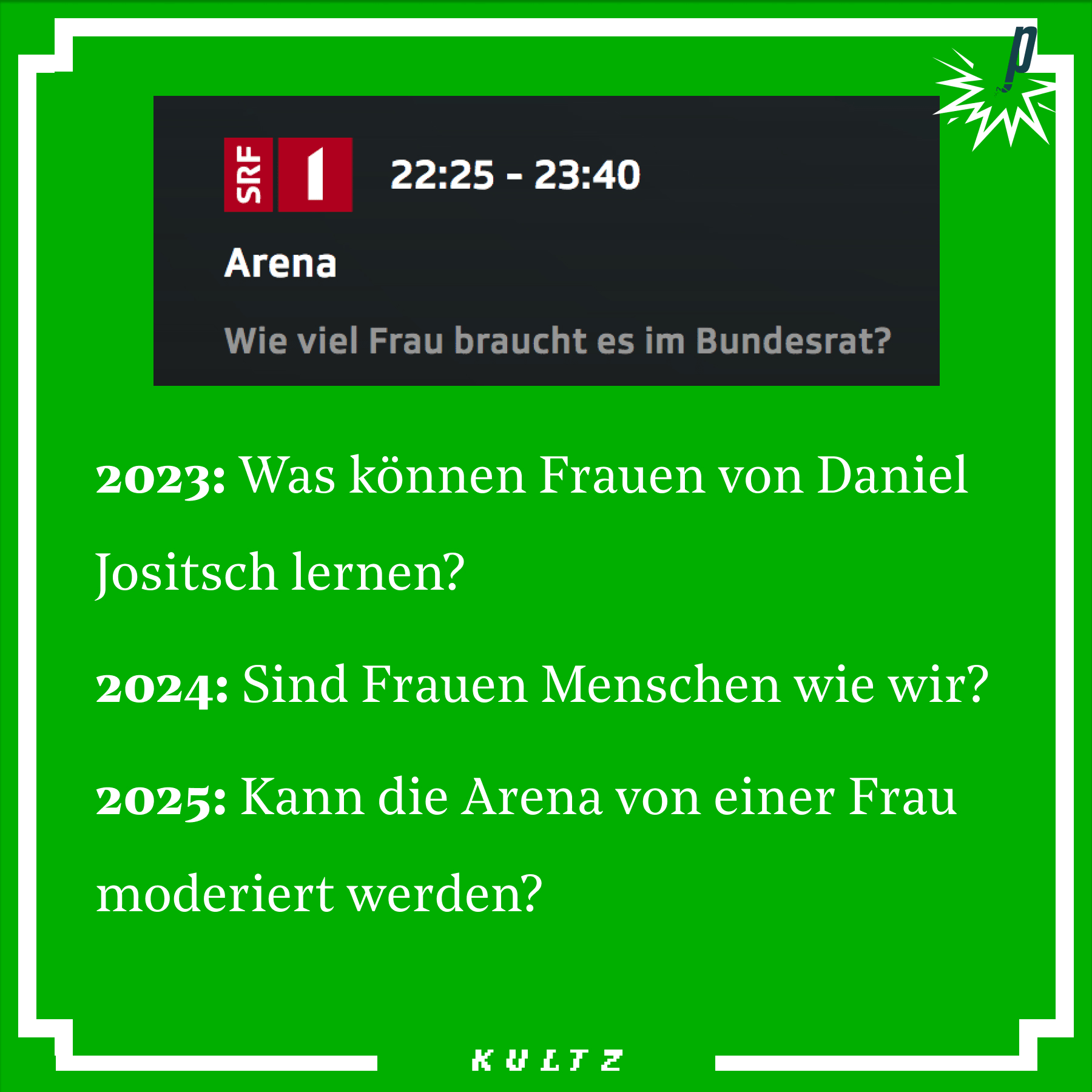 Die Arena fragt, wie viele Frau es im Bundesrat braucht im Jahr 2022