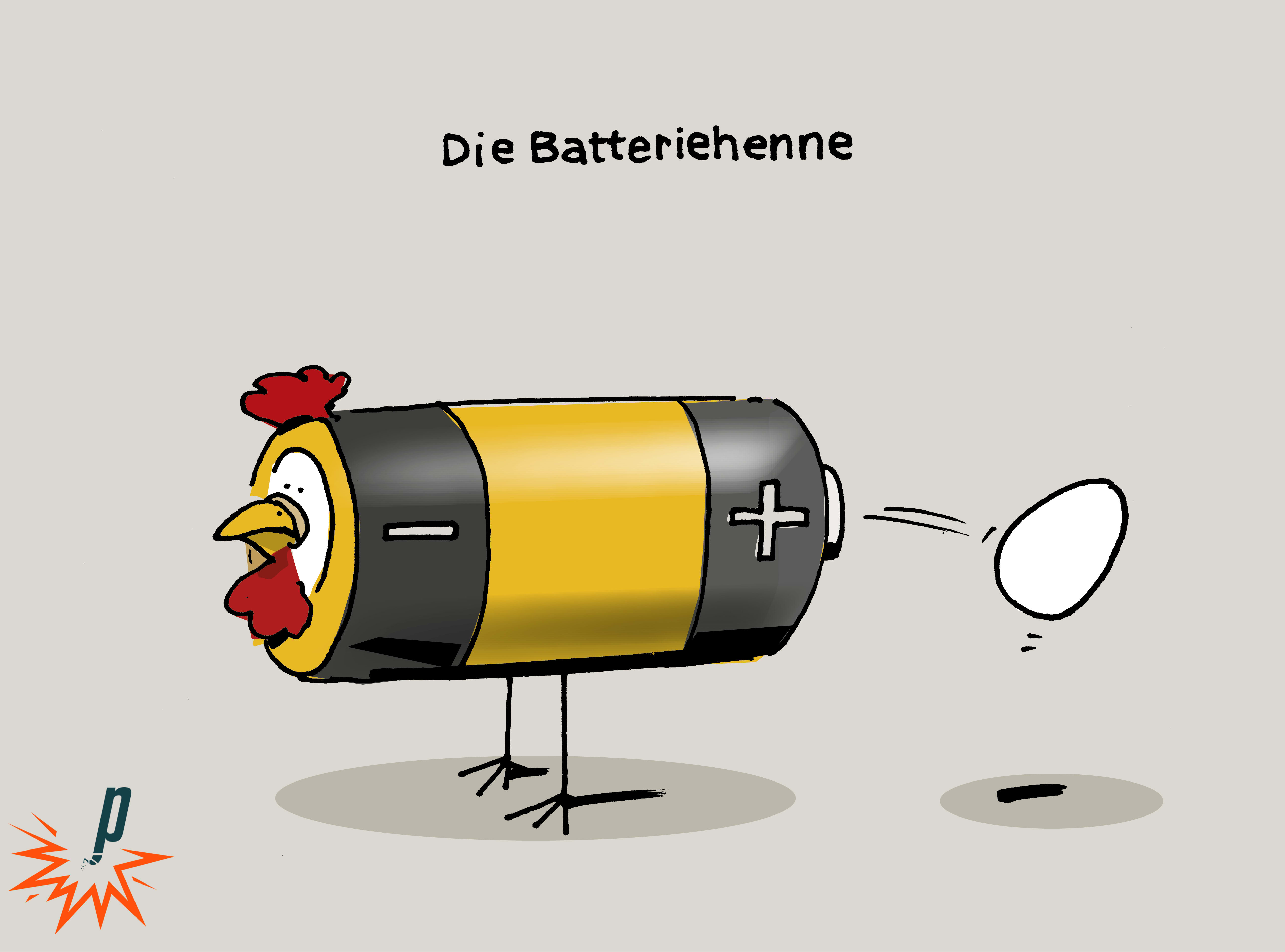 Batterie als Henne