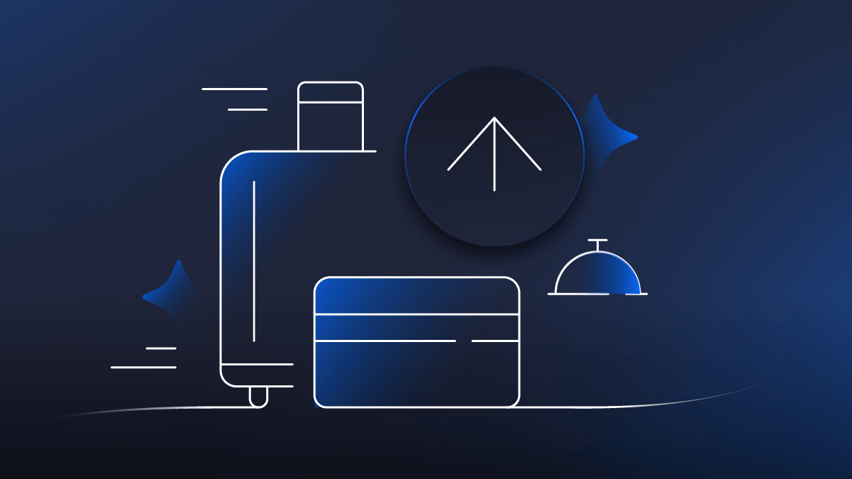 Graphic representing hotel POS and PMS systems - SkyTab - Shift4