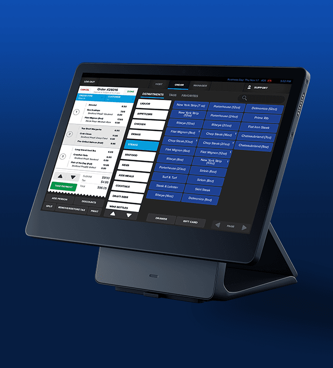 SkyTab pos system front-facing