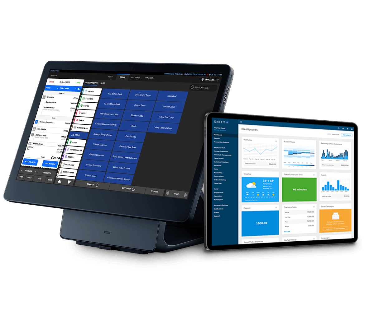SkyTab POS system and Lighthouse Business Manager