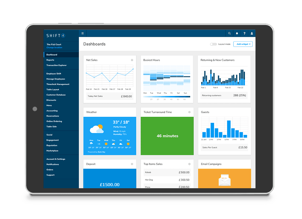 Lighthouse Business Manager on a tablet
