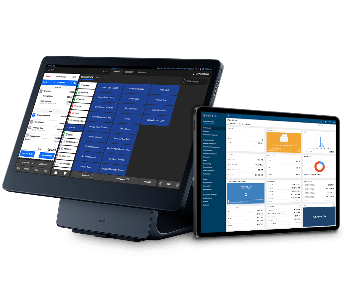 SkyTab POS system and Lighthouse Business Manager