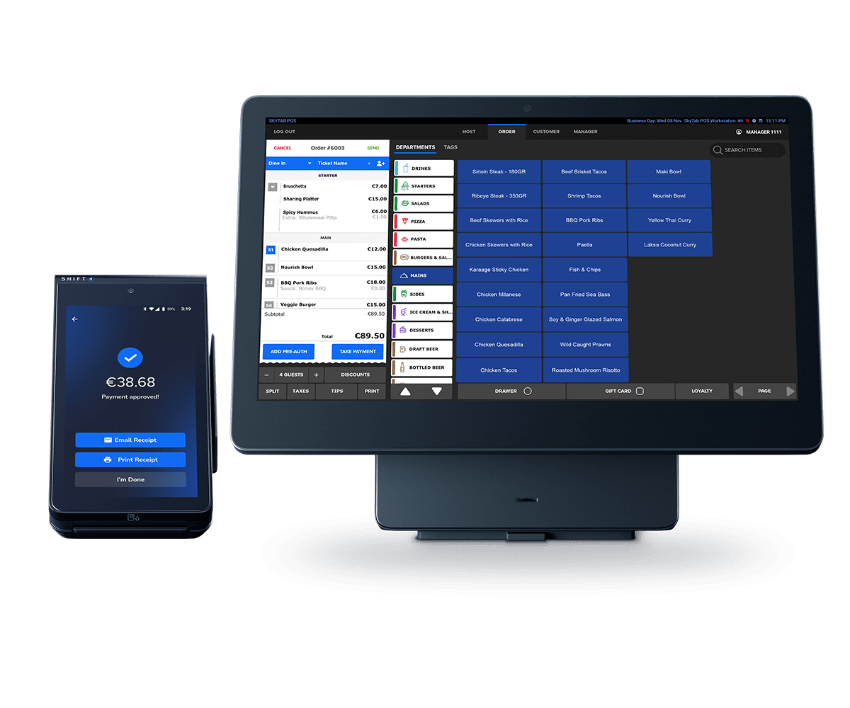 SkyTab POS system and SkyTab Mobile device