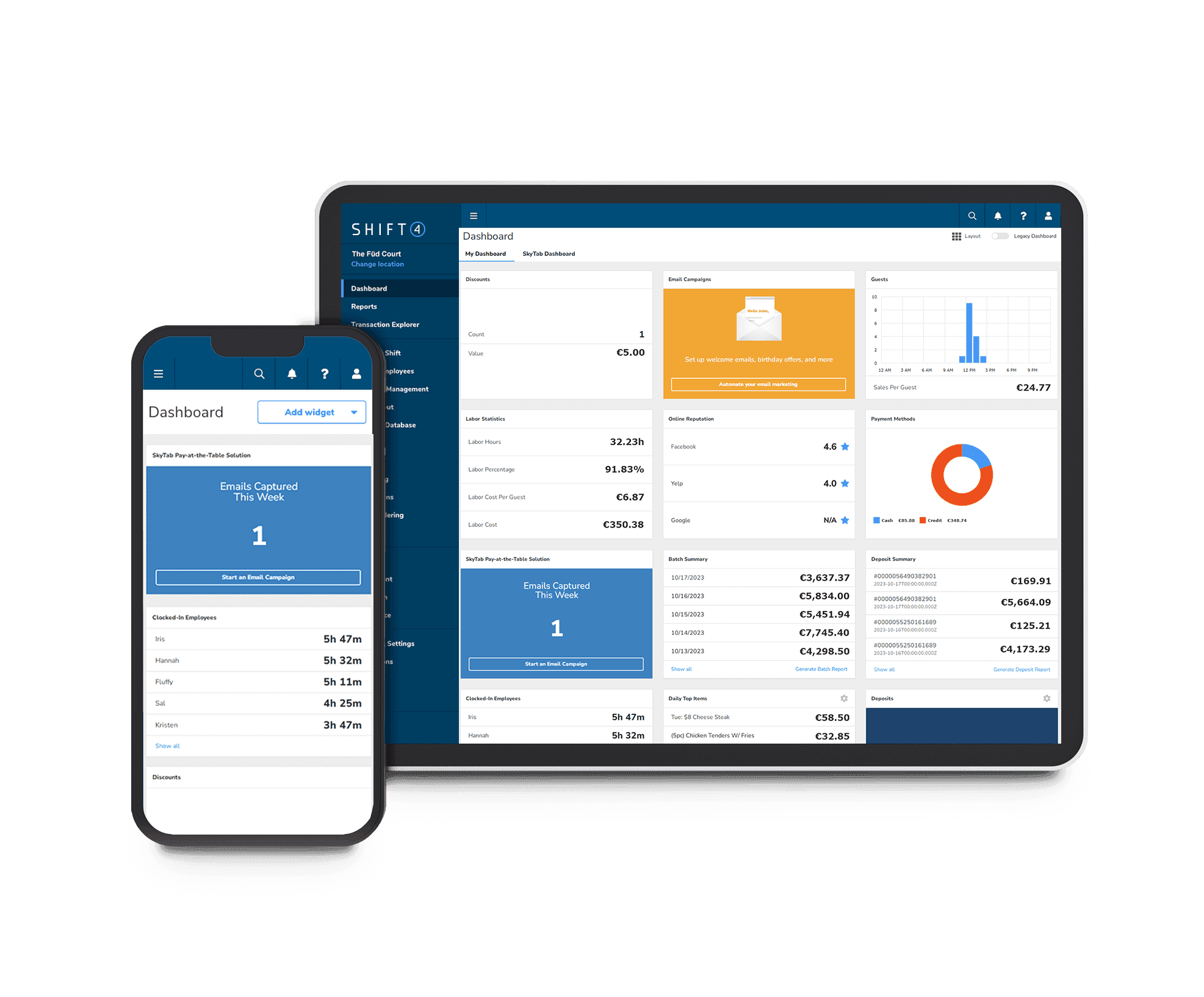 Lighthouse Business Manager on a tablet and smartphone