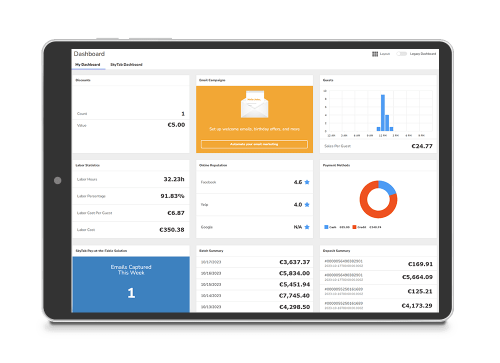 Lighthouse Business Manager on a tablet