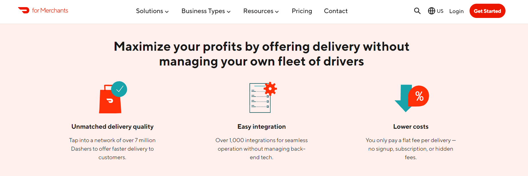 A screenshot of DoorDash Drive on the DoorDash for Merchants website